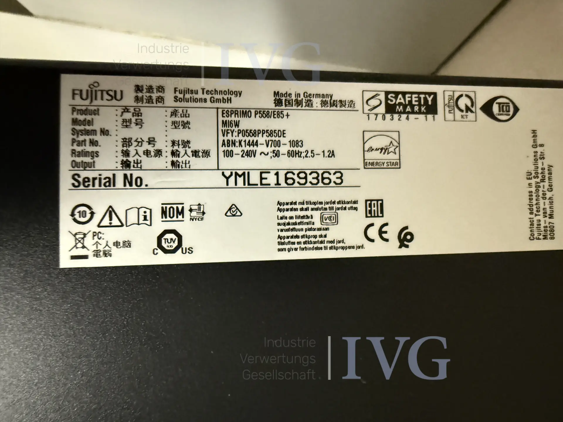 PC FUJITSU Esprimo P558/E85+ – foto 4 – kavel bij IVG, Preußisch Oldendorf