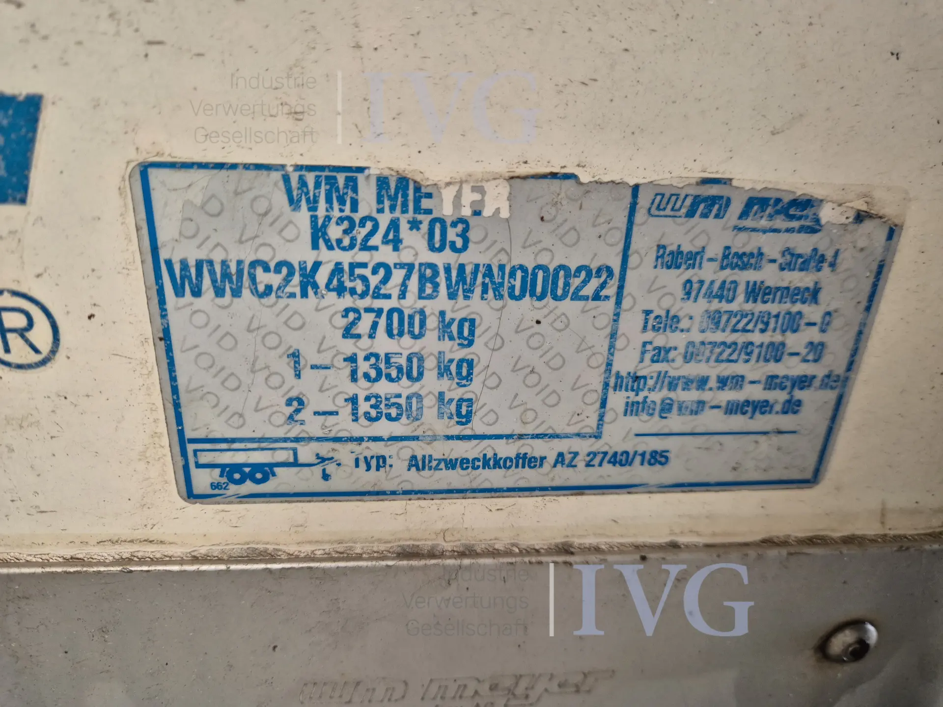 SDAH geschlossener Kasten WM MEYER AZ20 – foto 19 – kavel bij IVG, Bissendorf