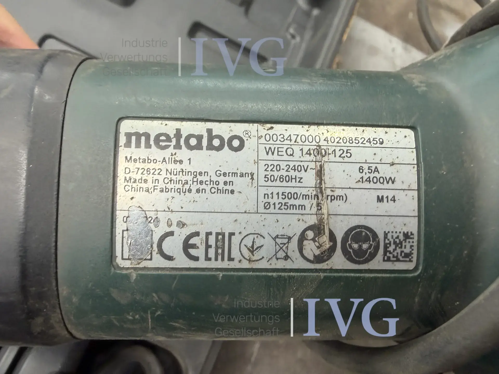Winkelschleifer METABO WEQ 1400-125 – foto 3 – kavel bij IVG, Olfen