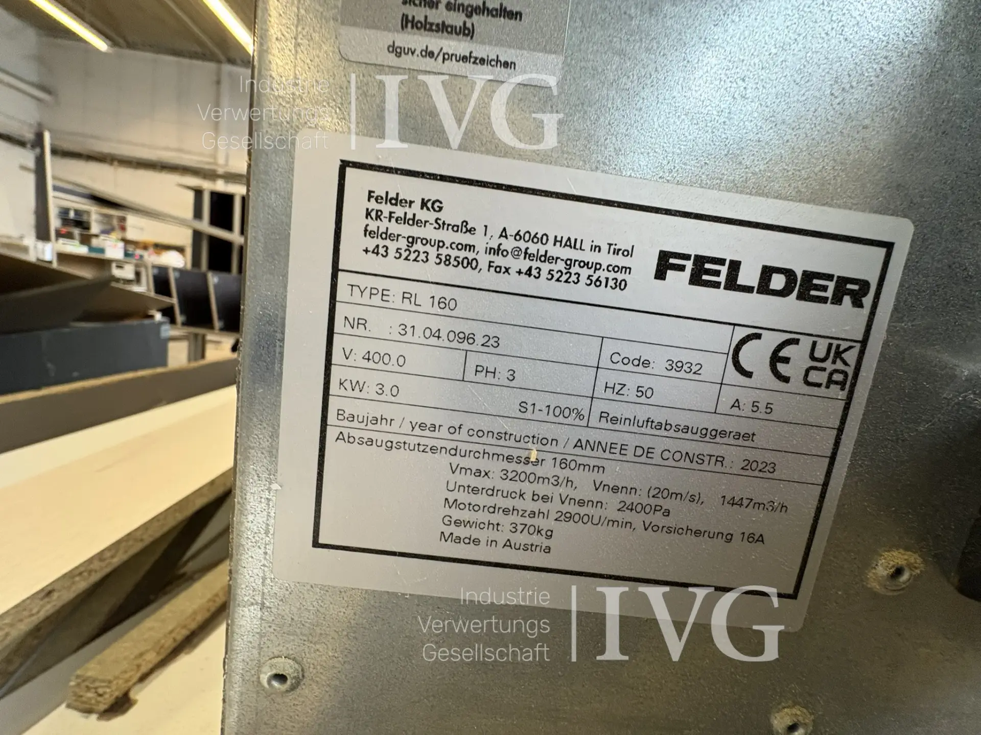 Absaug- / Filteranlage FELDER RL 160 | IVG