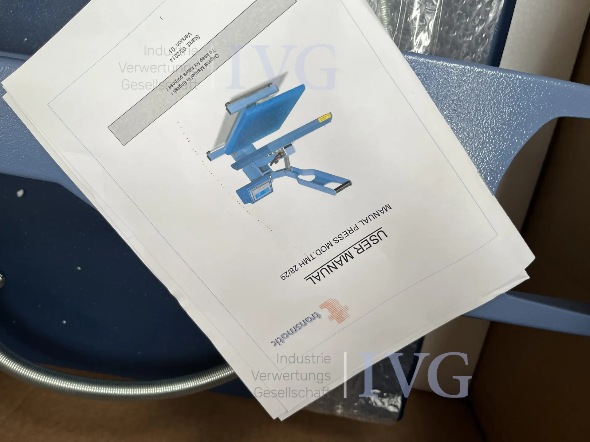 Transferpresse TRANSMATIC TMH 28 – foto 4 – kavel bij IVG, Emsdetten