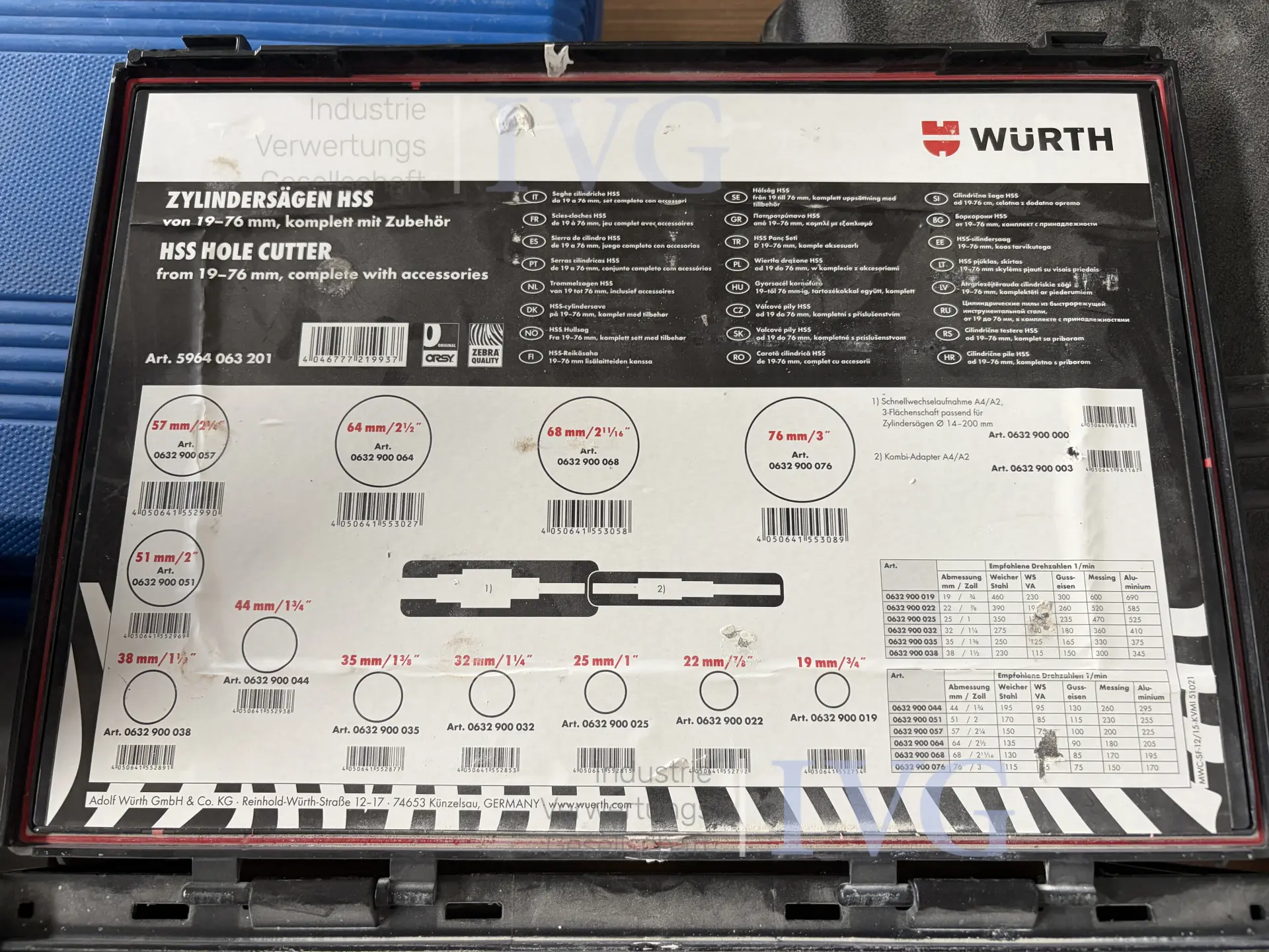 Zylindersägen HSS WÜRTH – foto 4 – kavel bij IVG, Kirchlengern
