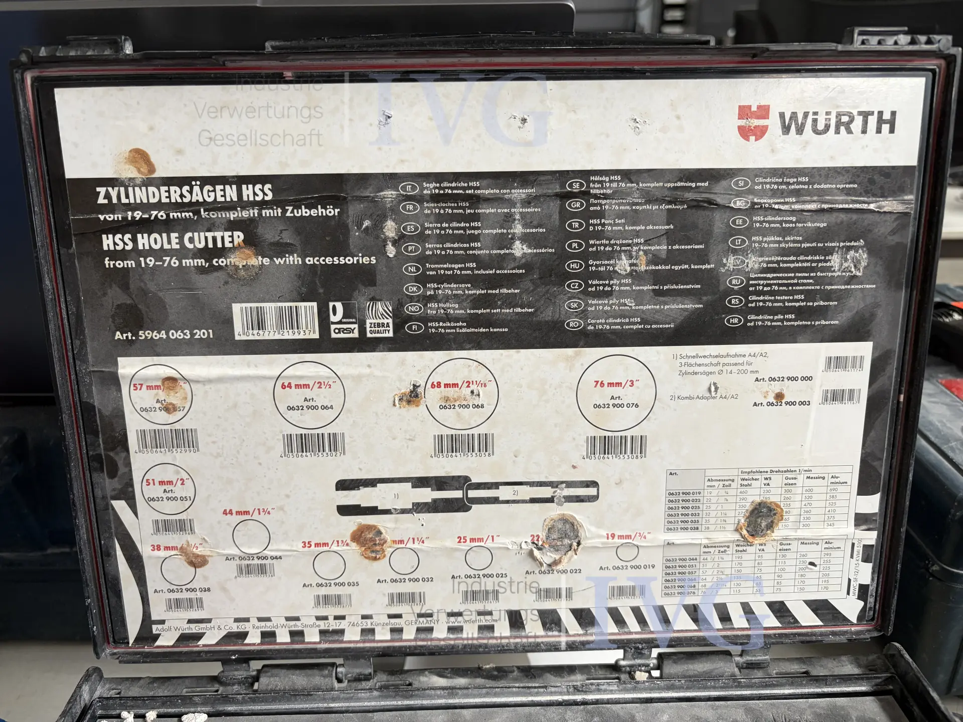 Zylindersägen HSS WÜRTH – foto 2 – kavel bij IVG, Kirchlengern