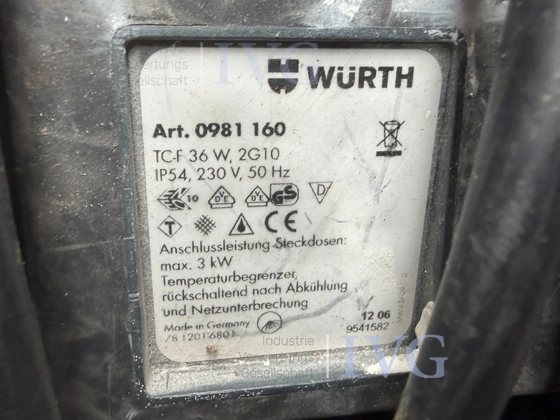 Baustellenstrahler WÜRTH 0981 160 – foto 3 – kavel bij IVG, Kirchlengern