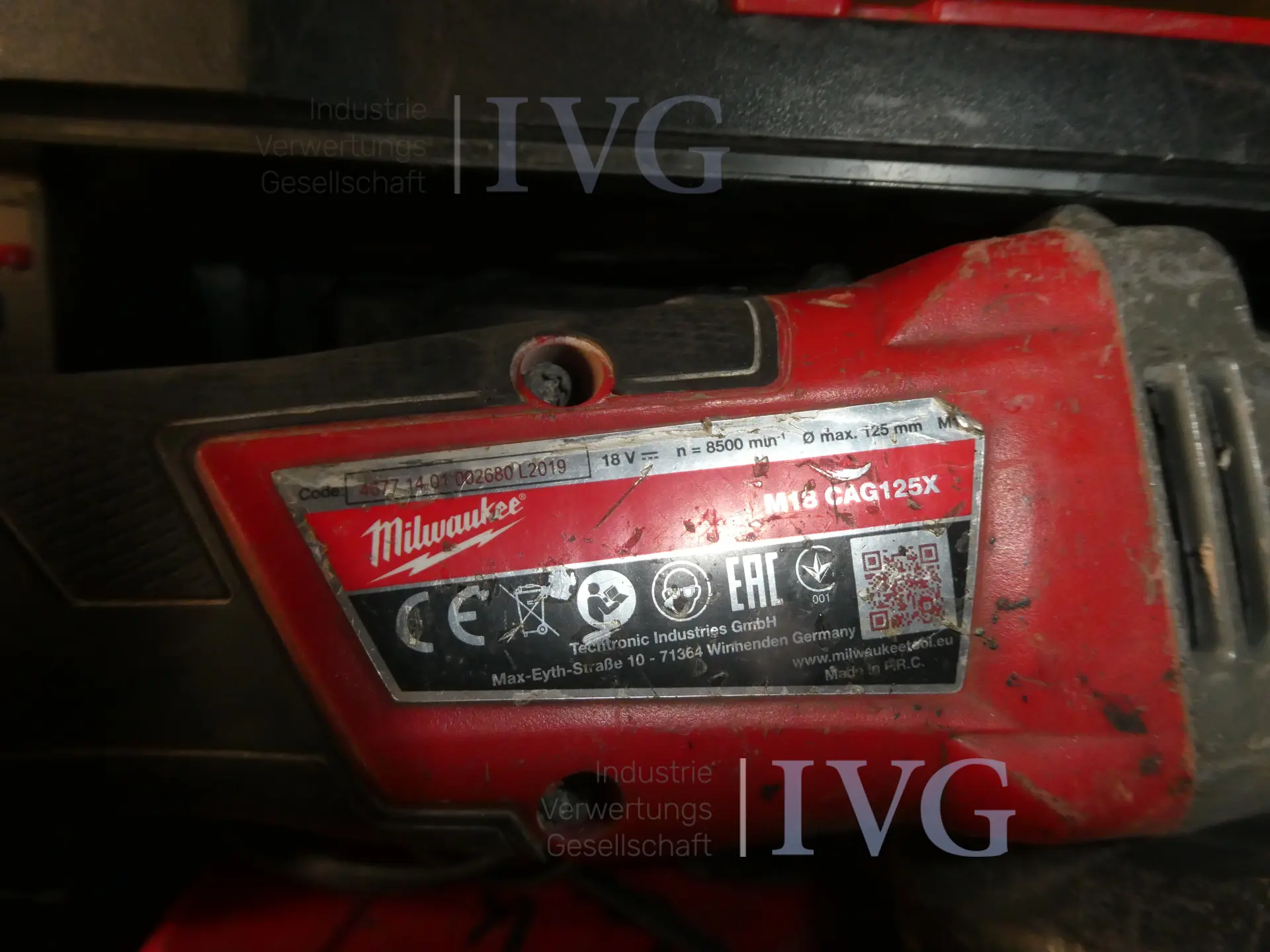 MILWAUKEE M18 CAG125X accu-haakse slijper – foto 4 – kavel bij IVG, Oberhausen