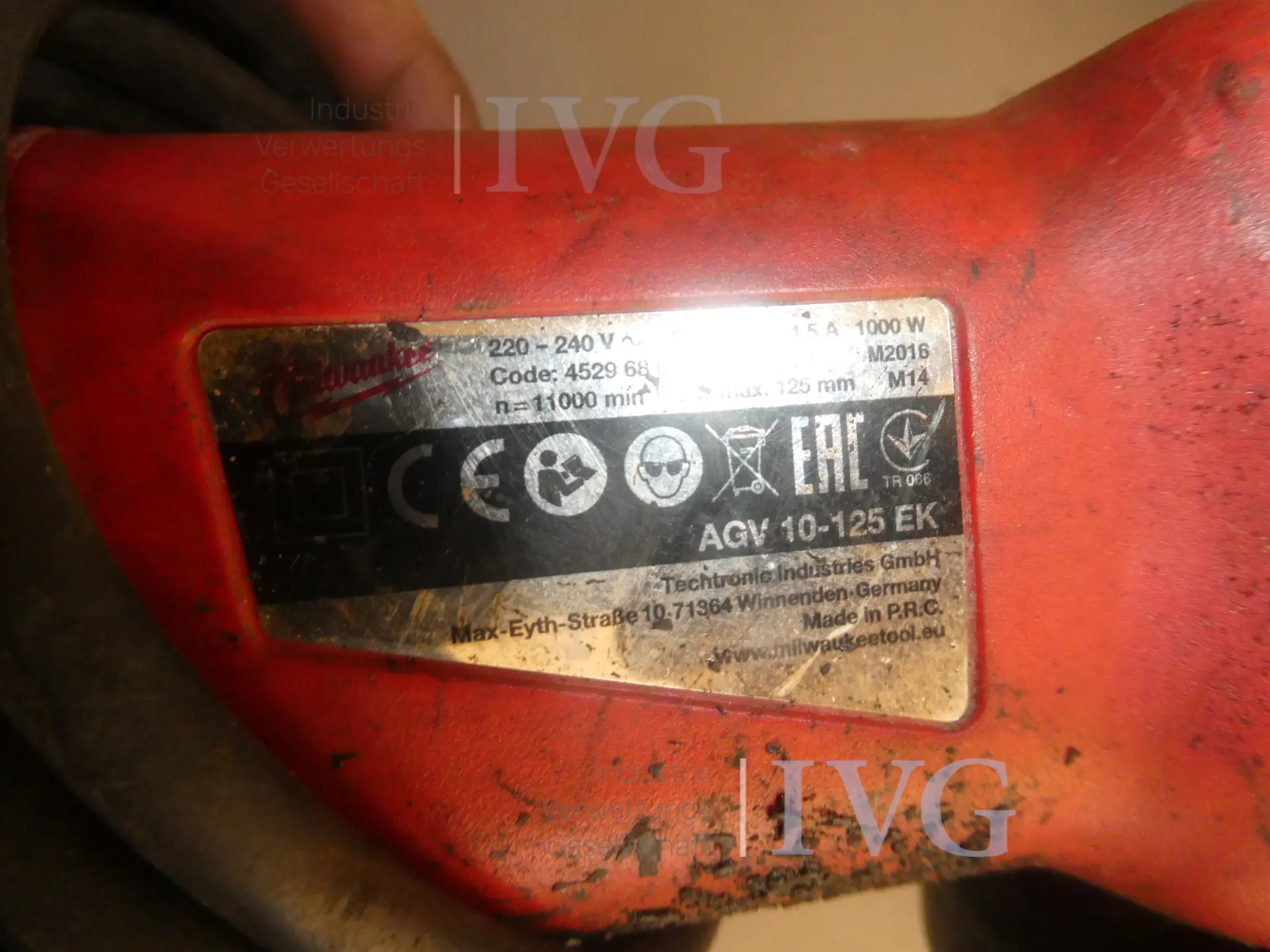 Winkelschleifer MILWAUKEE AGV 10-125 EK – foto 4 – kavel bij IVG, Oberhausen