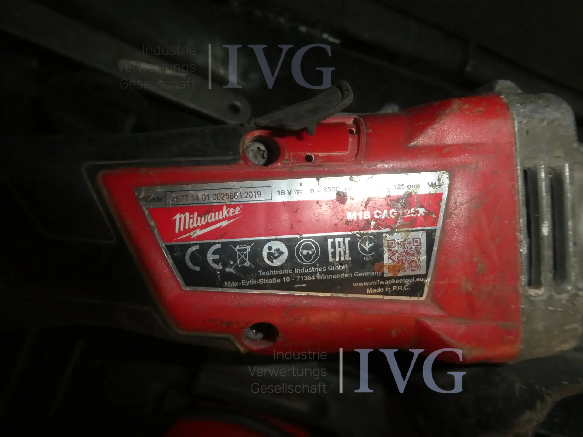 MILWAUKEE M18 CAG125X accu-haakse slijper – foto 2 – kavel bij IVG, Oberhausen
