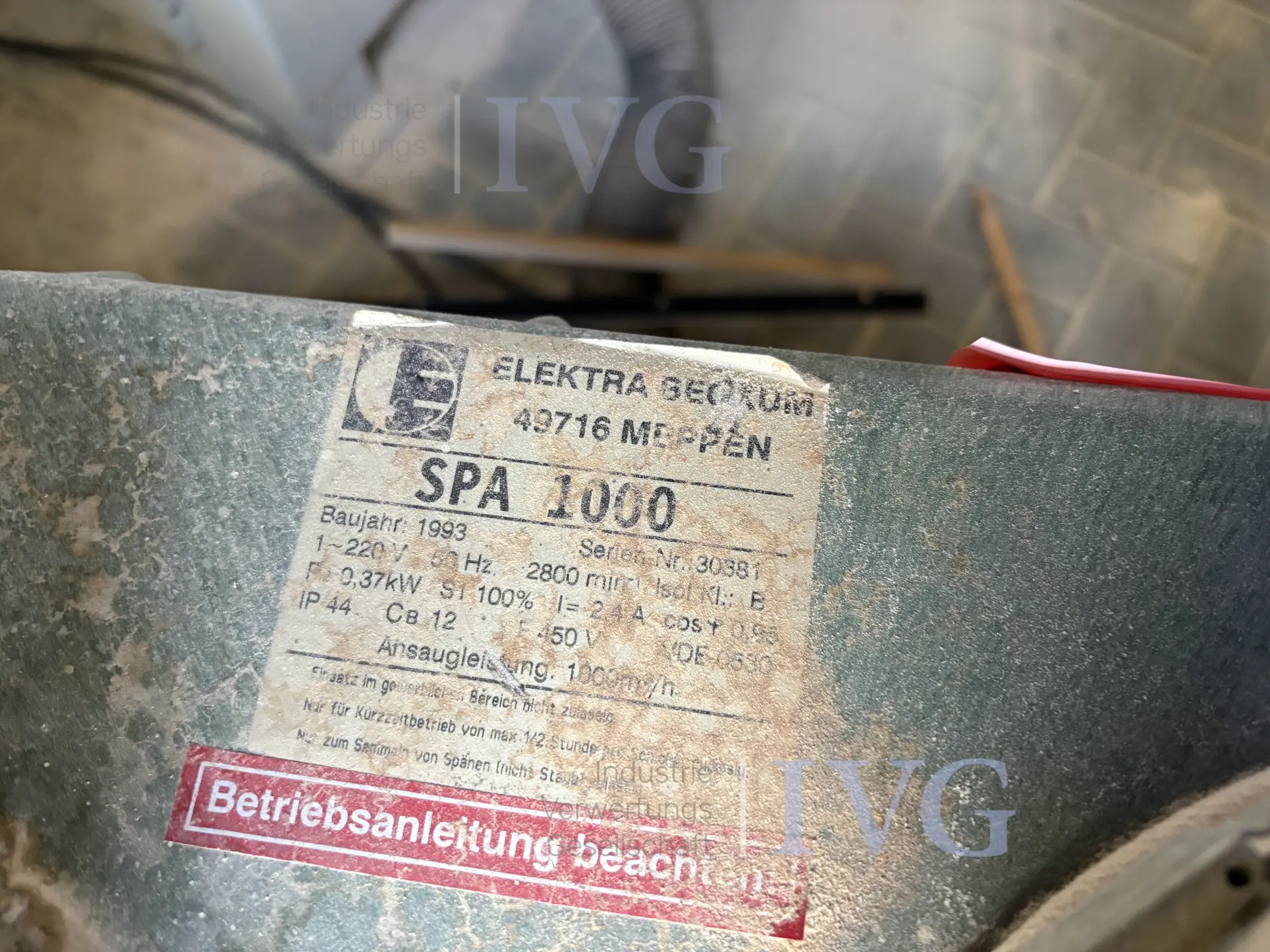 mobile Späneabsaugung ELEKTRA BECKUM SPA 1000 – foto 4 – kavel bij IVG, Cloppenburg