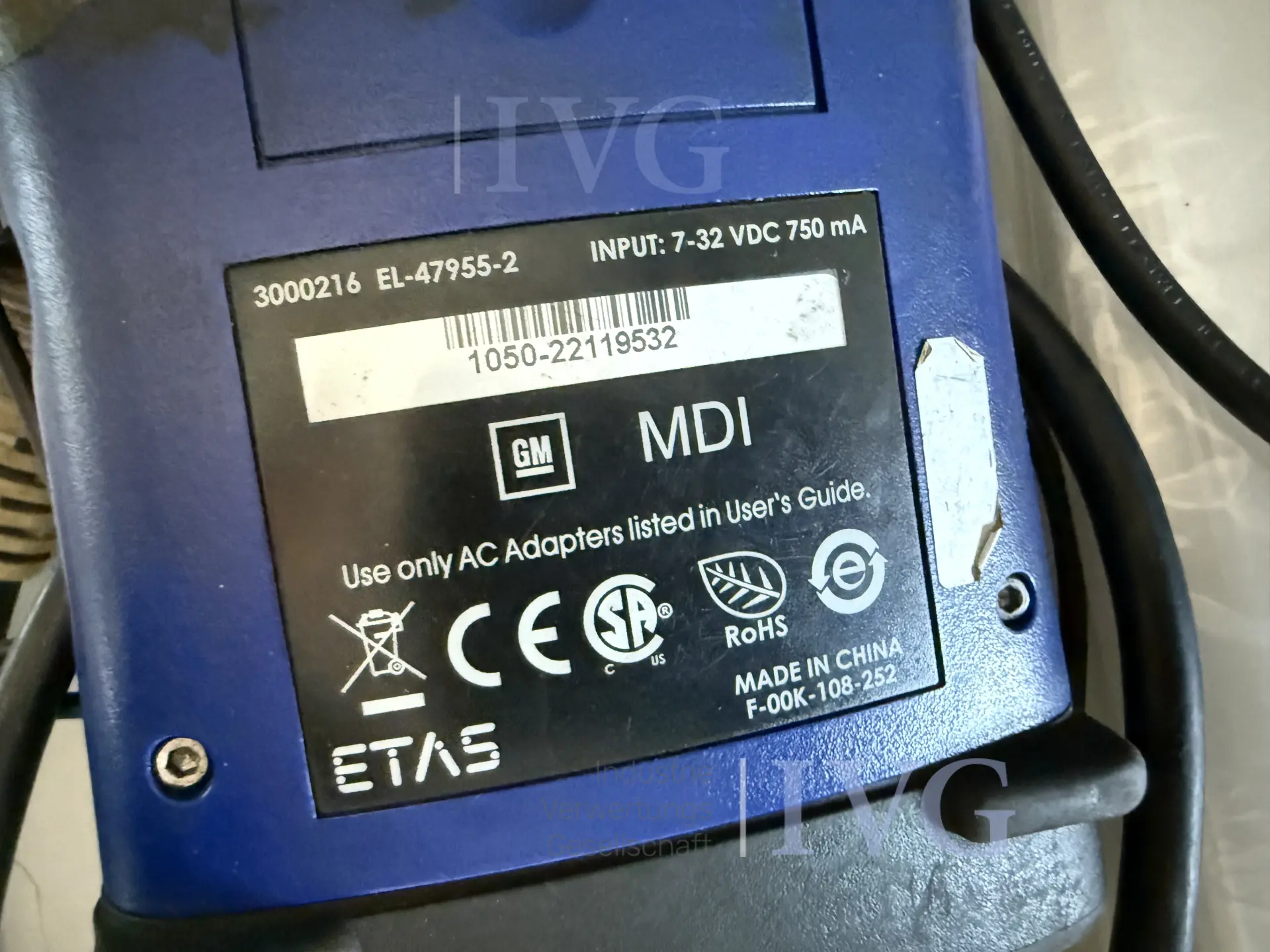 Diagnoseadapter ETAS EL-47955-2 – foto 2 – kavel bij IVG, Wilhelmshaven