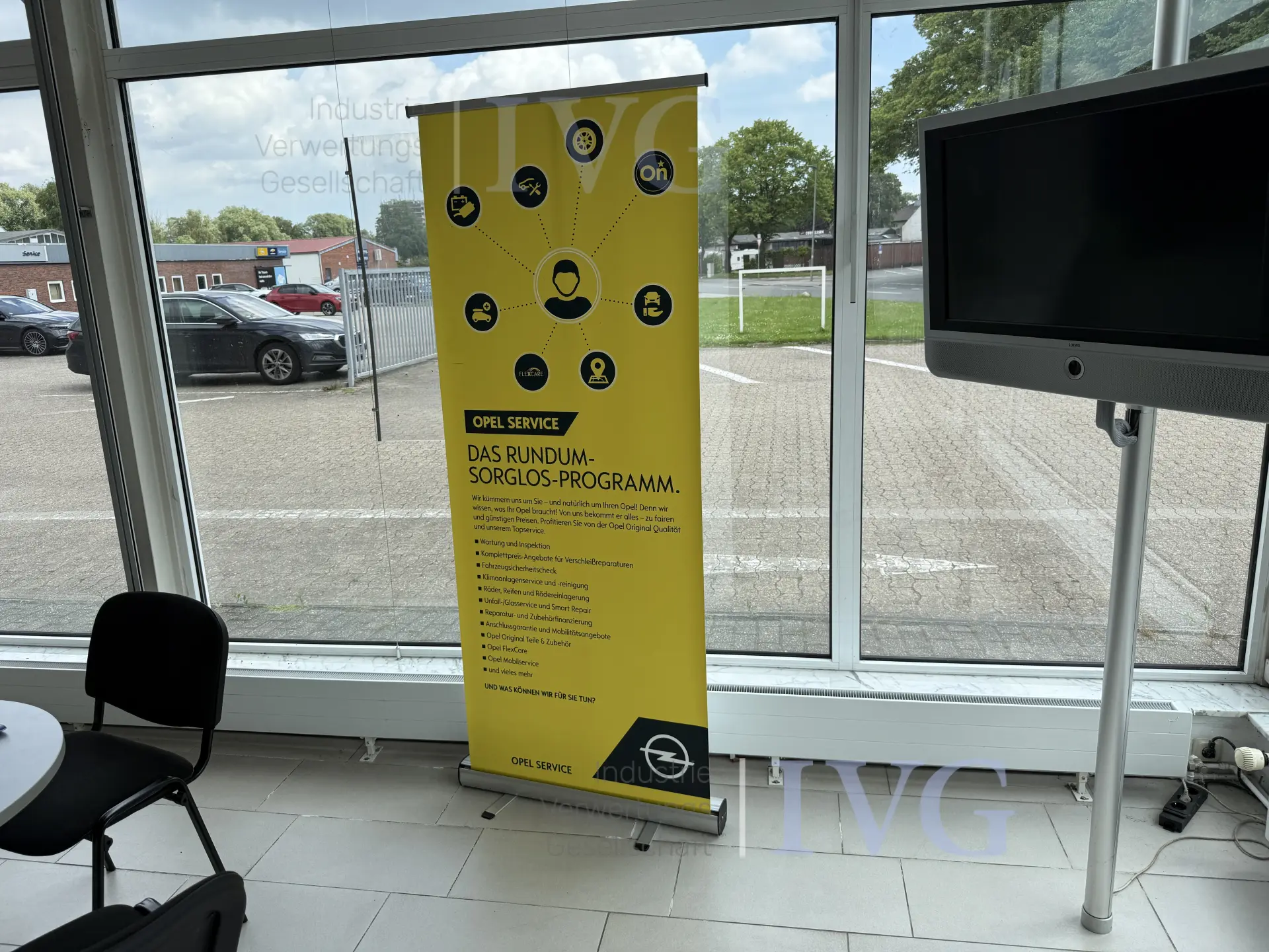 Roll-up-display – foto 2 – kavel bij IVG, Wilhelmshaven