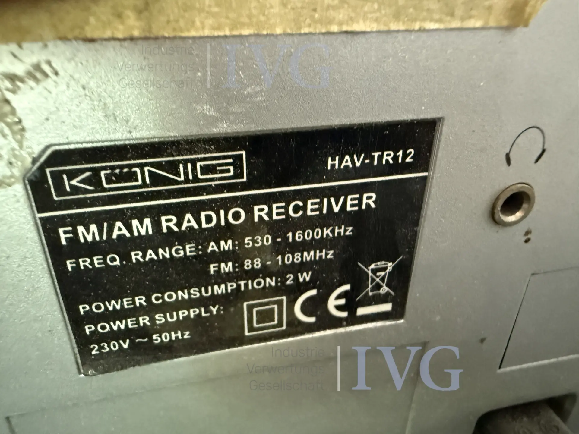 Radio KÖNIG HAV-TR12 – foto 2 – kavel bij IVG, Wilhelmshaven