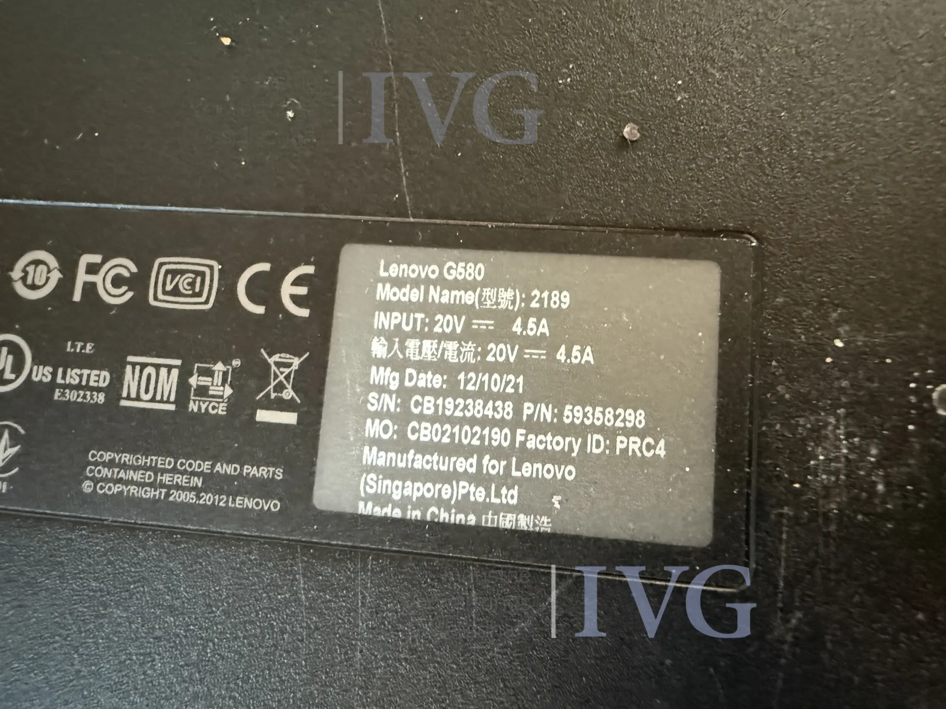 Laptop LENOVO G580 – foto 4 – kavel bij IVG, Wilhelmshaven