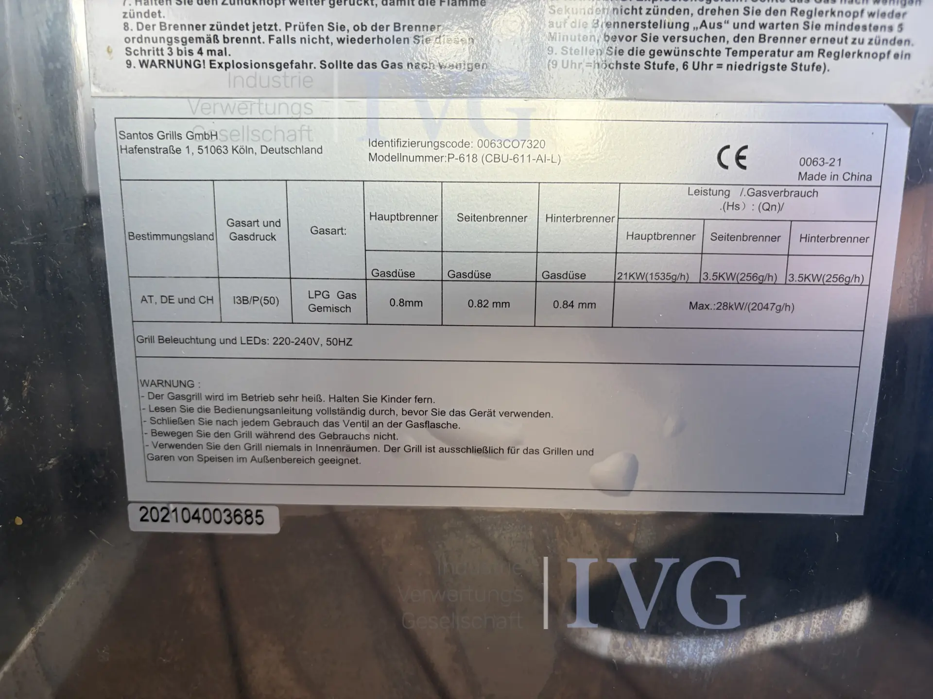 Gasgrill SANTOS P 618 – foto 10 – kavel bij IVG, Bad Salzuflen