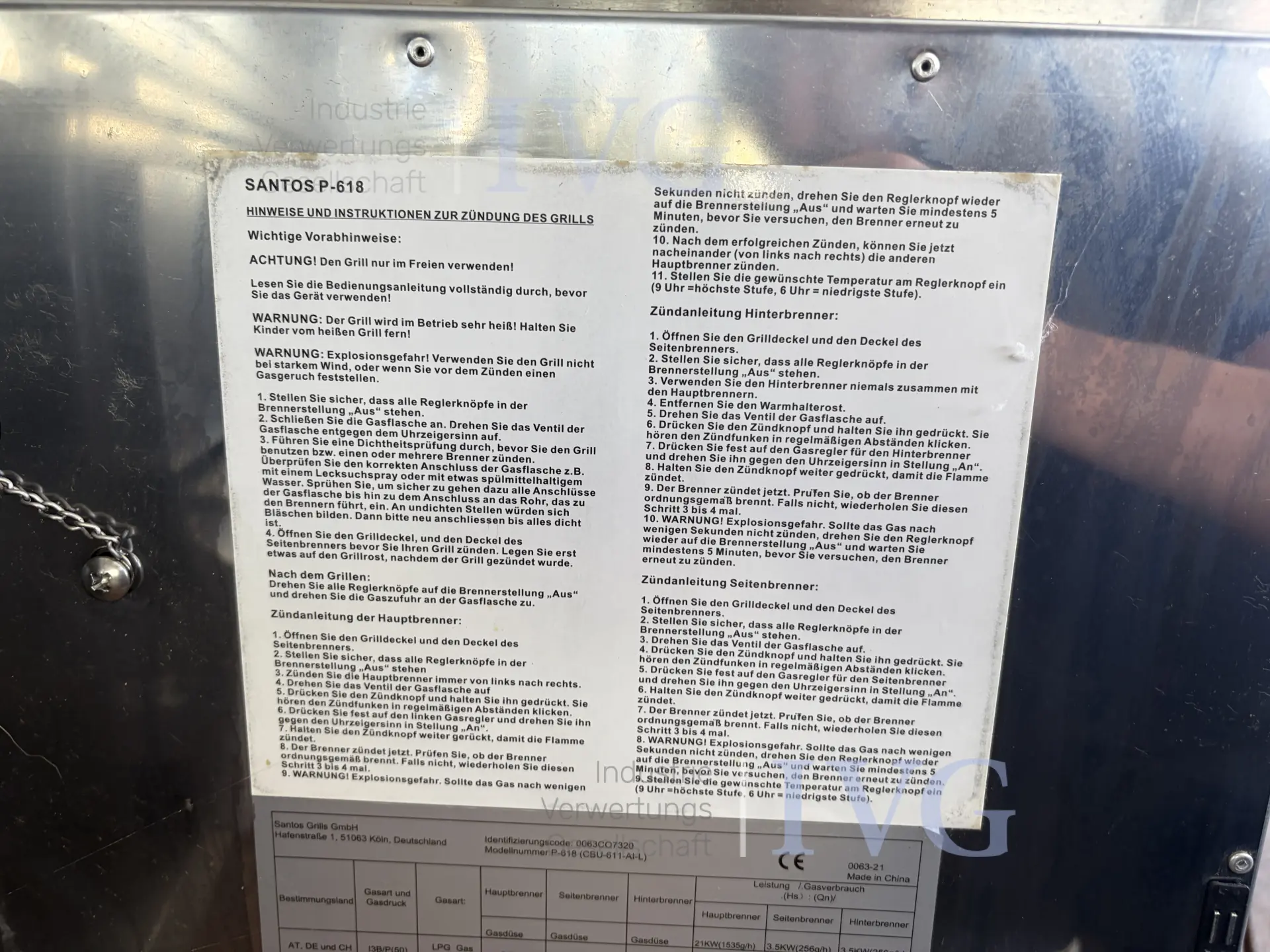 Gasbarbecue SANTOS P 618 – foto 11 – kavel bij IVG, Bad Salzuflen