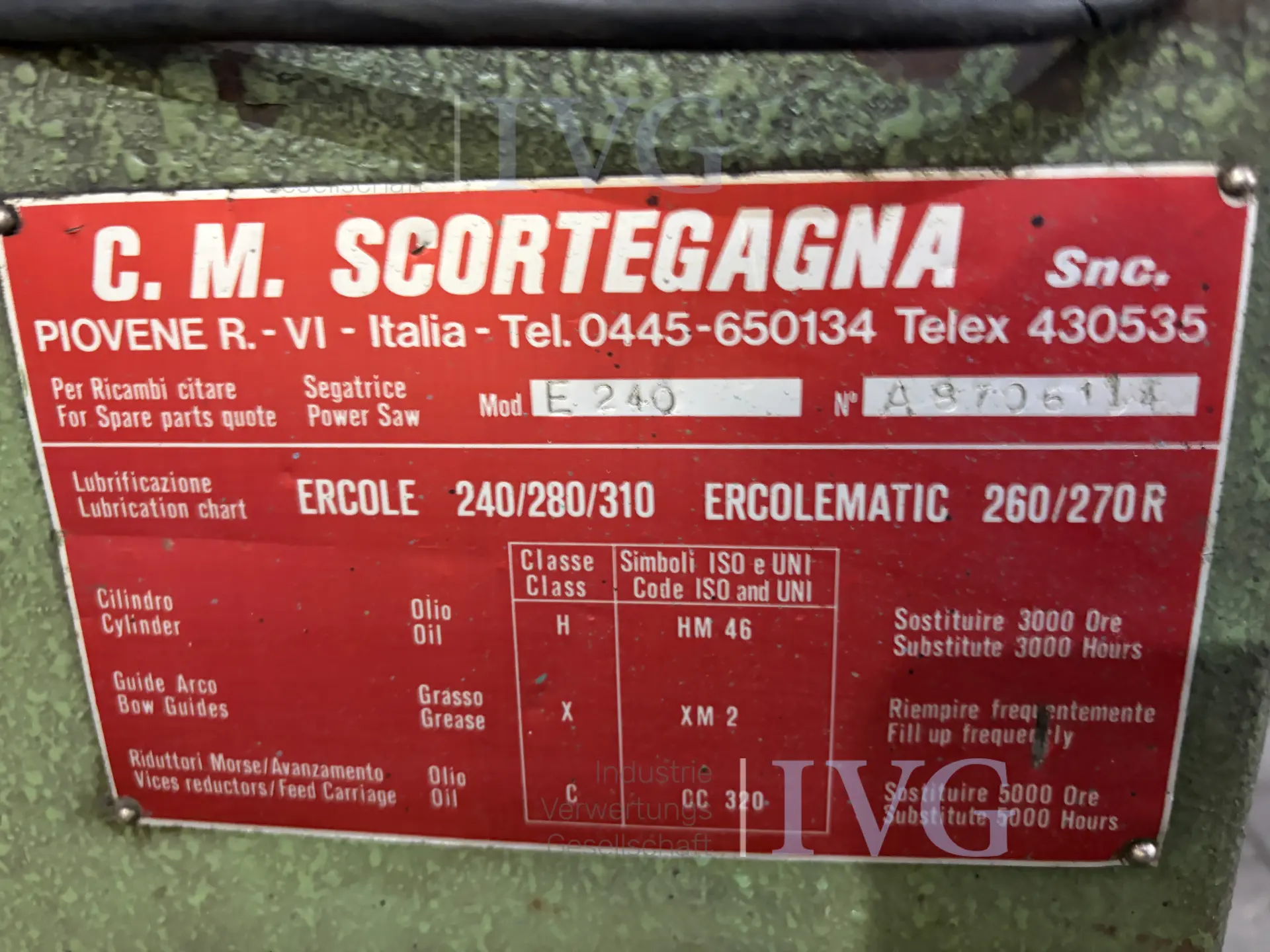 Bügelsäge C.M. SCORTEGAGNA E240 – foto 5 – kavel bij IVG, Gütersloh