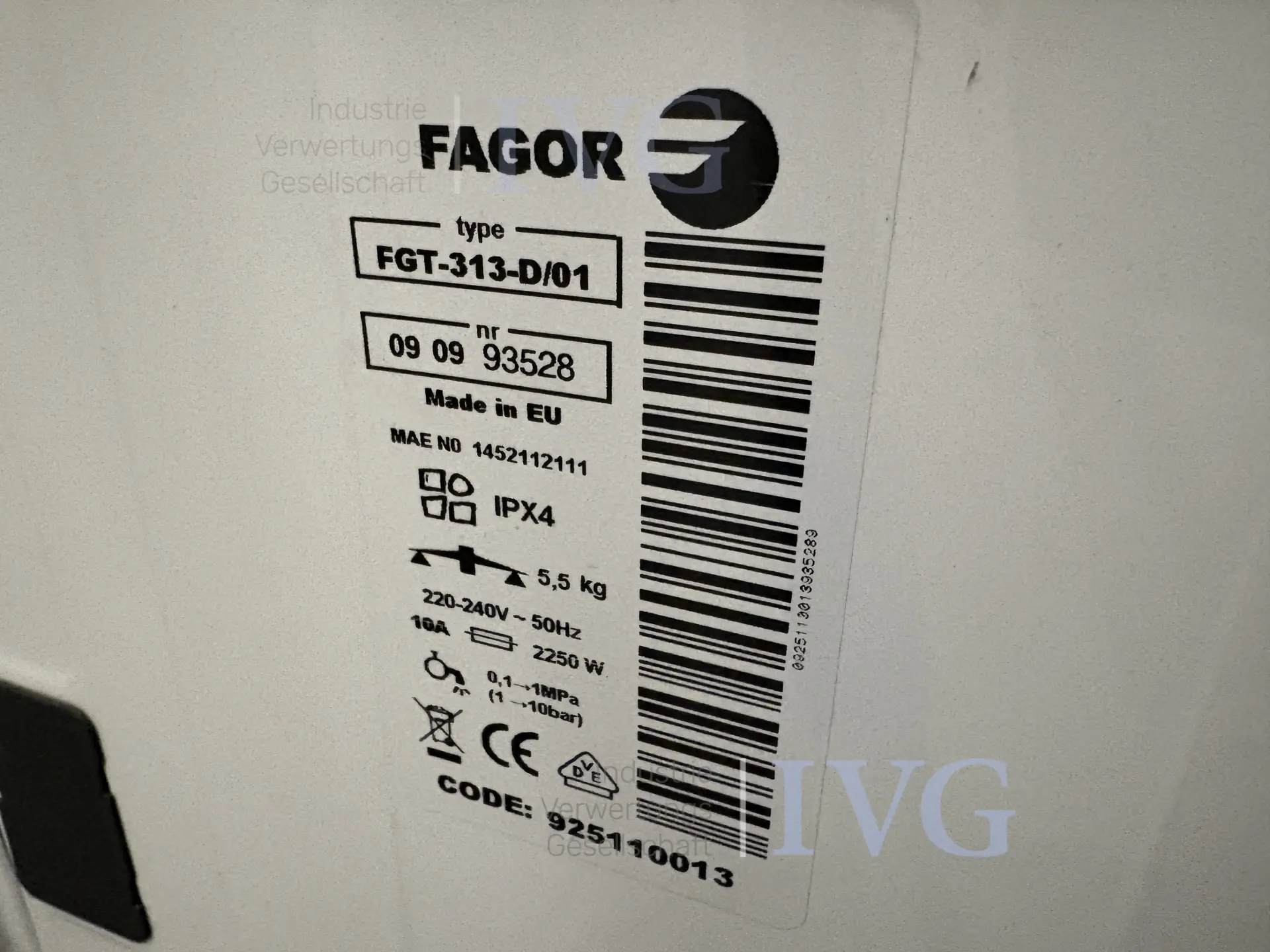 Waschmaschine FAGOR FGT-313 – foto 4 – kavel bij IVG, Güstrow
