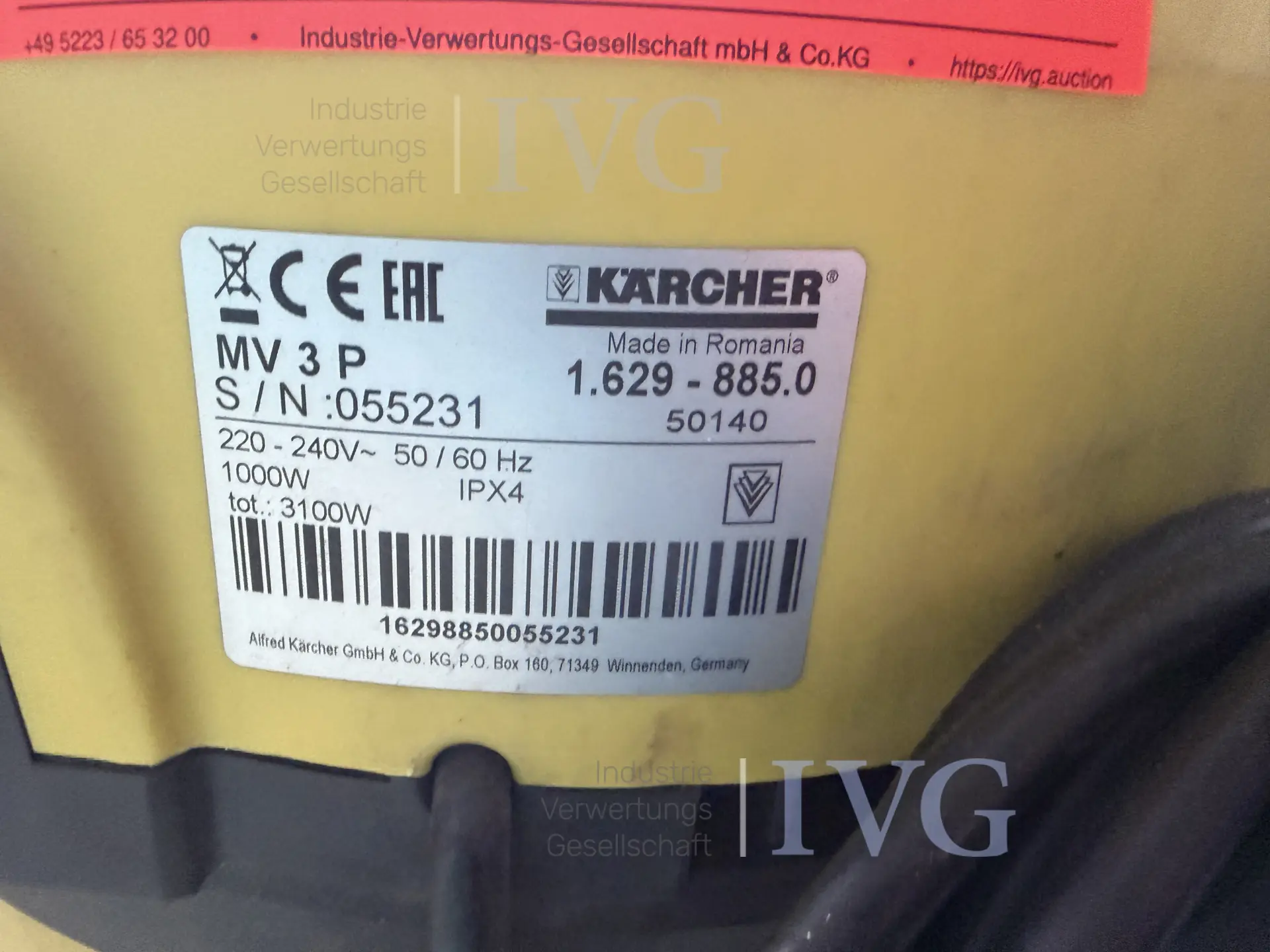 Industriesauger KÄRCHER MV 3 P – foto 4 – kavel bij IVG, Nordhorn