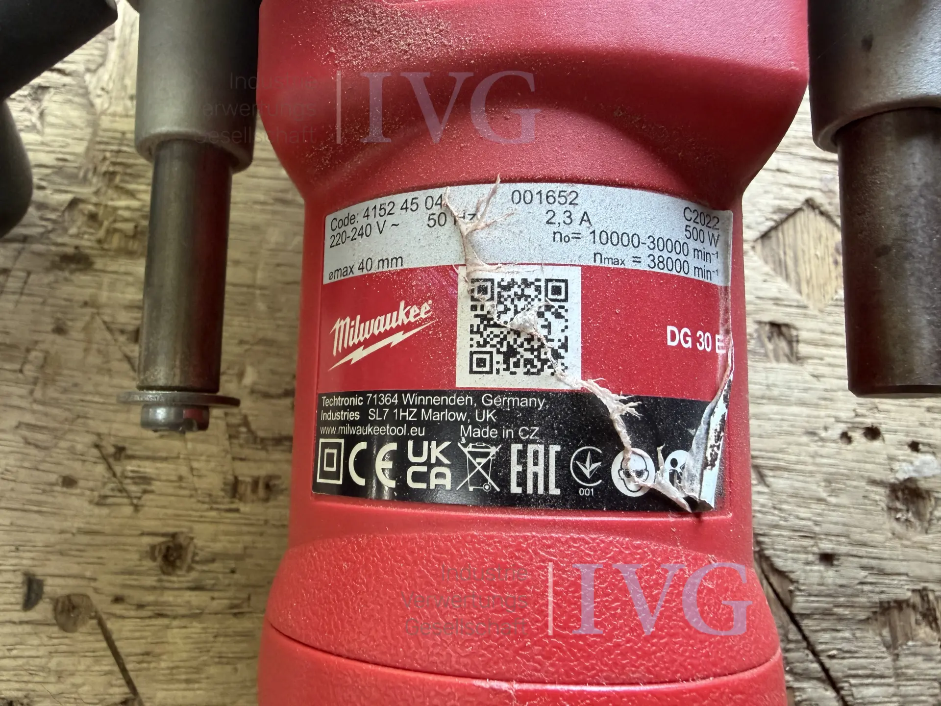 Oberfräse MILWAUKEE DG30 B – foto 2 – kavel bij IVG, Nordhorn