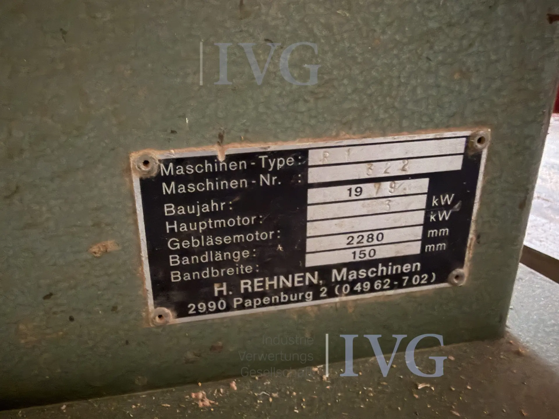Kanten-Bandschleifer REHNEN R1 – foto 8 – kavel bij IVG, Nordhorn