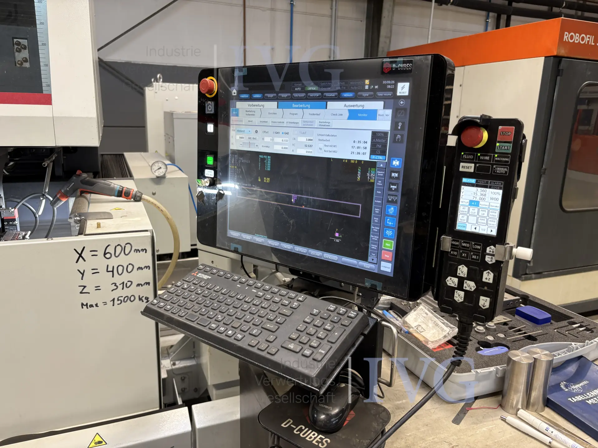 Draht-Erodiermaschine MITSUBISHI ELECTRIC MV2400S – foto 4 – kavel bij IVG, Espelkamp