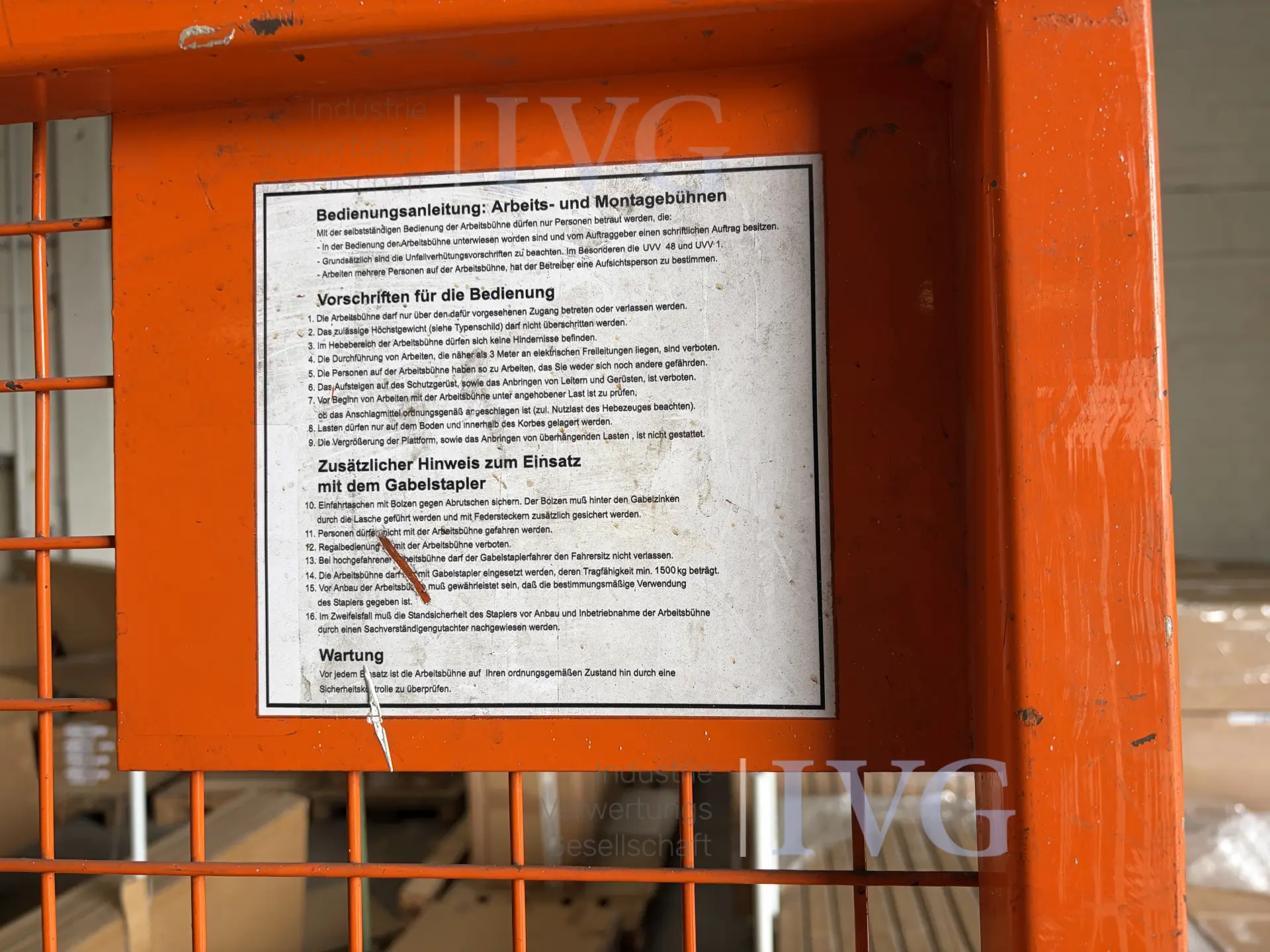 Montagekäfig für Stapler RMS AB – foto 5 – kavel bij IVG, Salzkotten-Mantinghausen