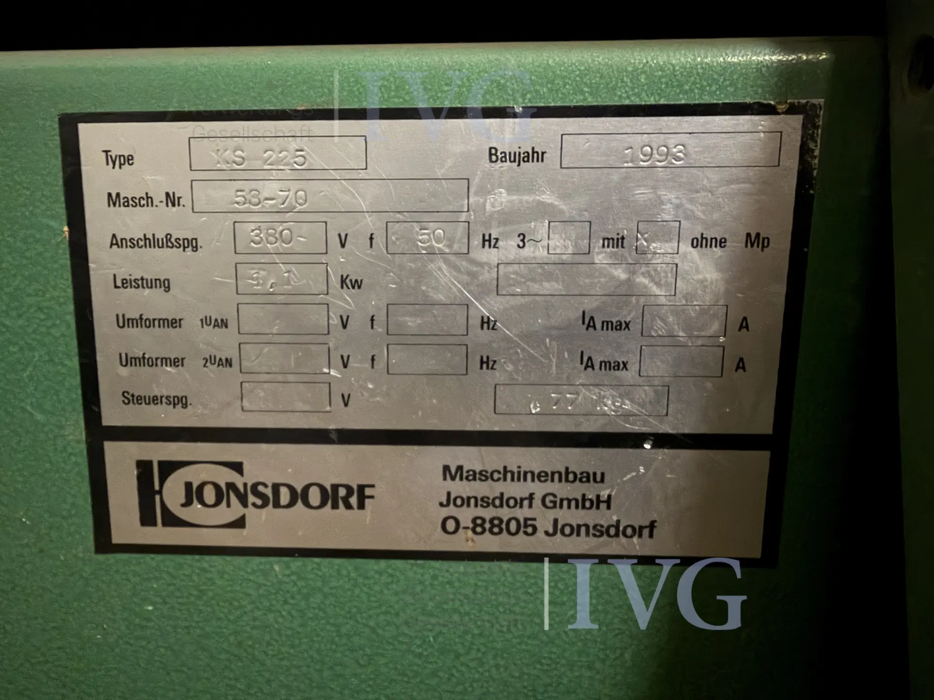 Kantenschleifer JONSDORF KS 225 – foto 4 – kavel bij IVG, Salzkotten-Mantinghausen