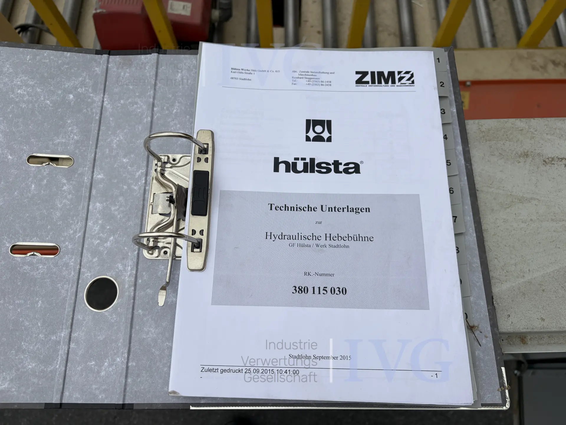 Heftafel met schaarmechanisme en stootrand – foto 17 – kavel bij IVG, Salzkotten-Mantinghausen