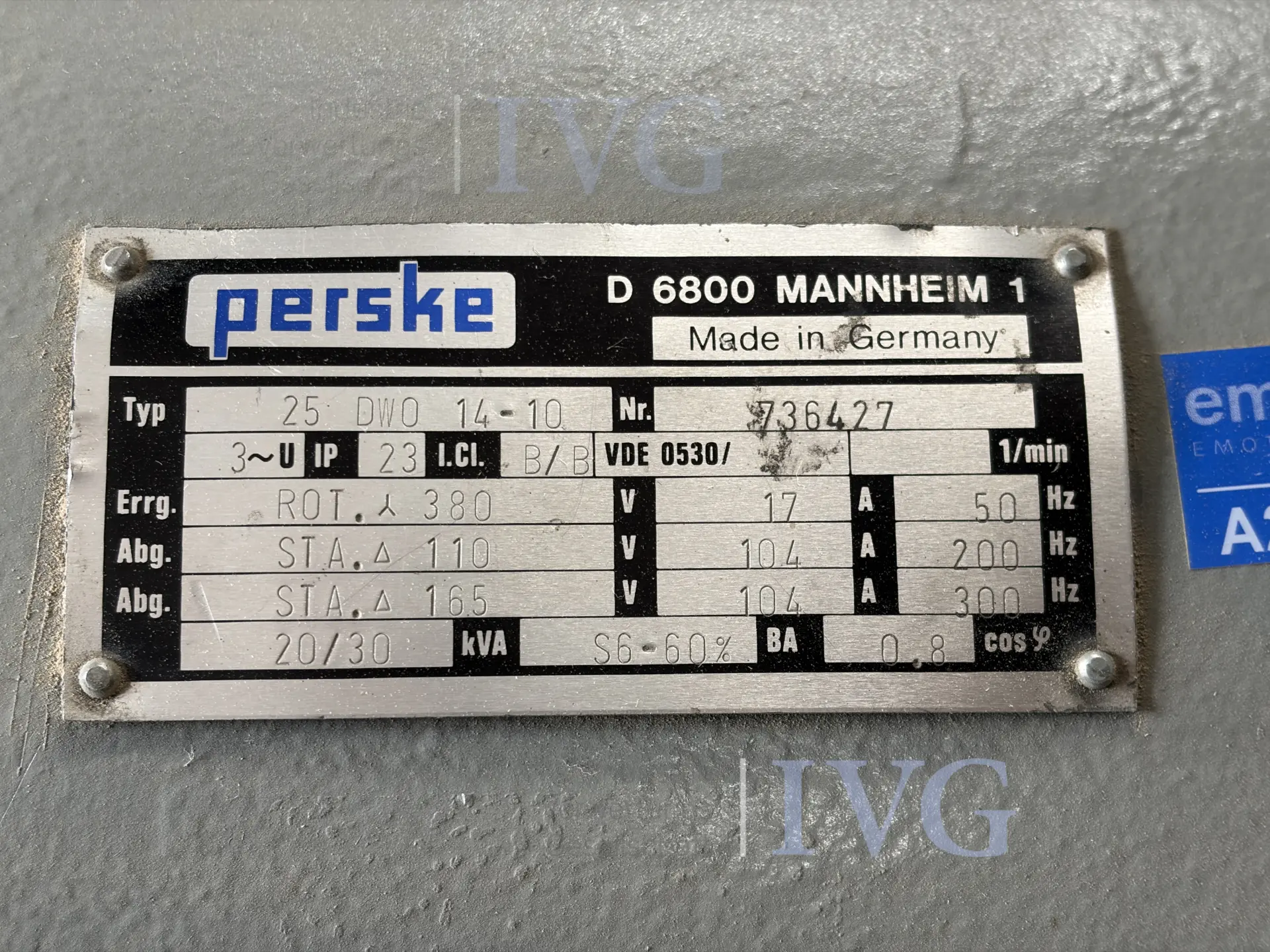 Frequentieomvormer PERSKE DA 0 – foto 4 – kavel bij IVG, Salzkotten-Mantinghausen