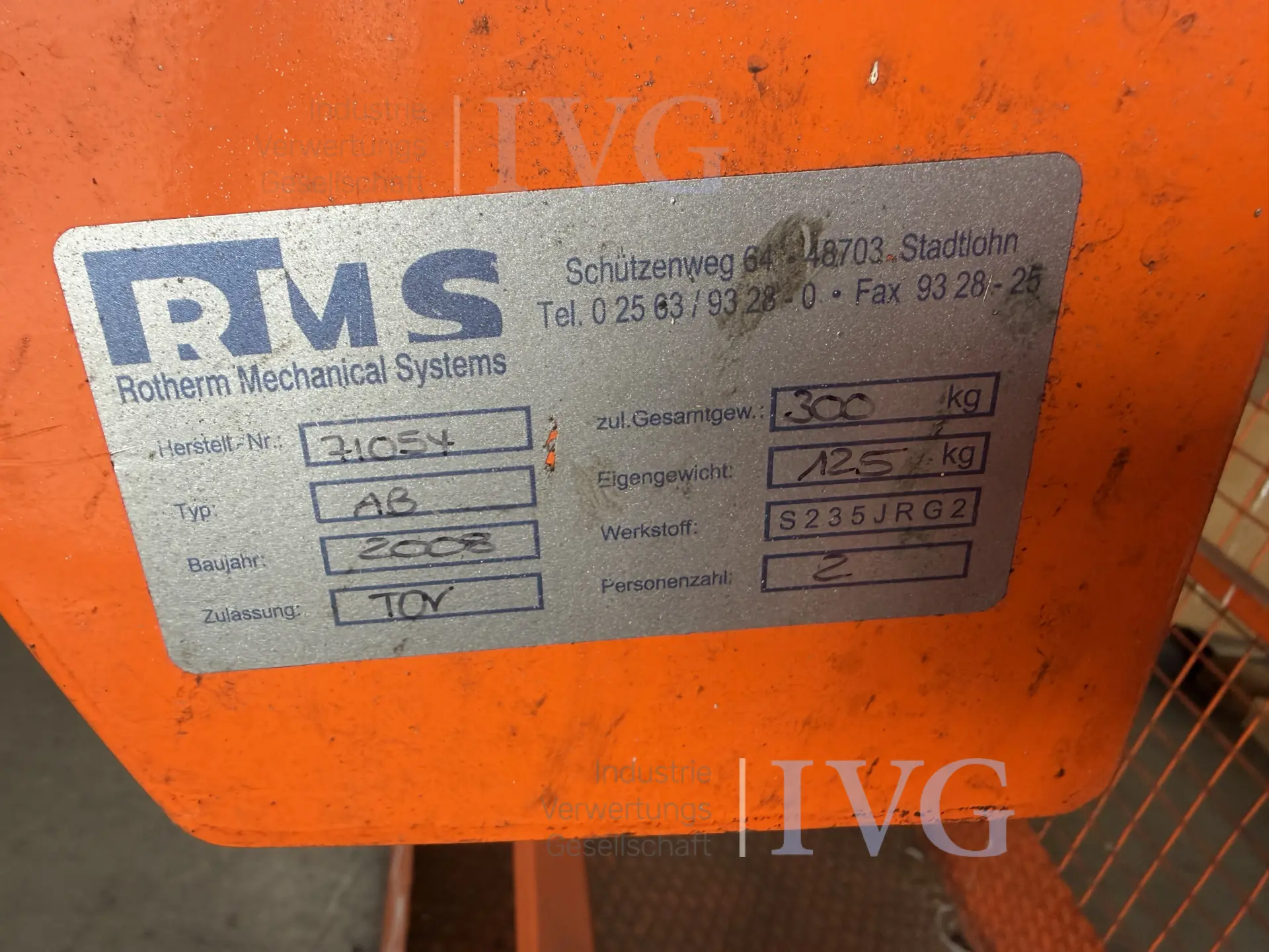 Montagekäfig für Stapler RMS AB – foto 3 – kavel bij IVG, Salzkotten-Mantinghausen