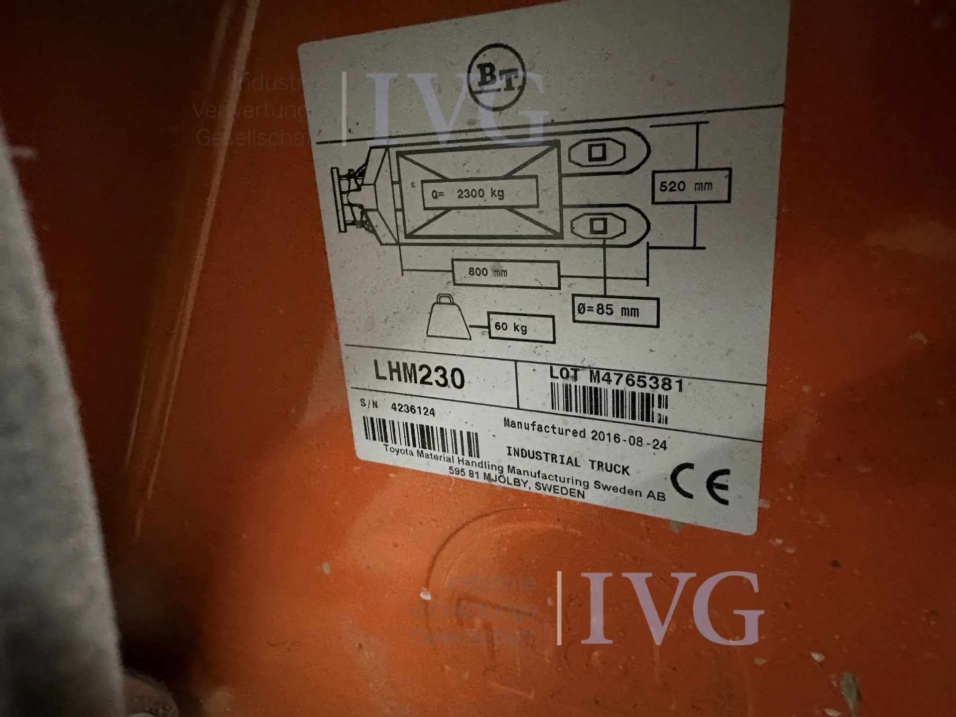 Gabelhubwagen BT LHM230 – foto 3 – kavel bij IVG, Gaimersheim