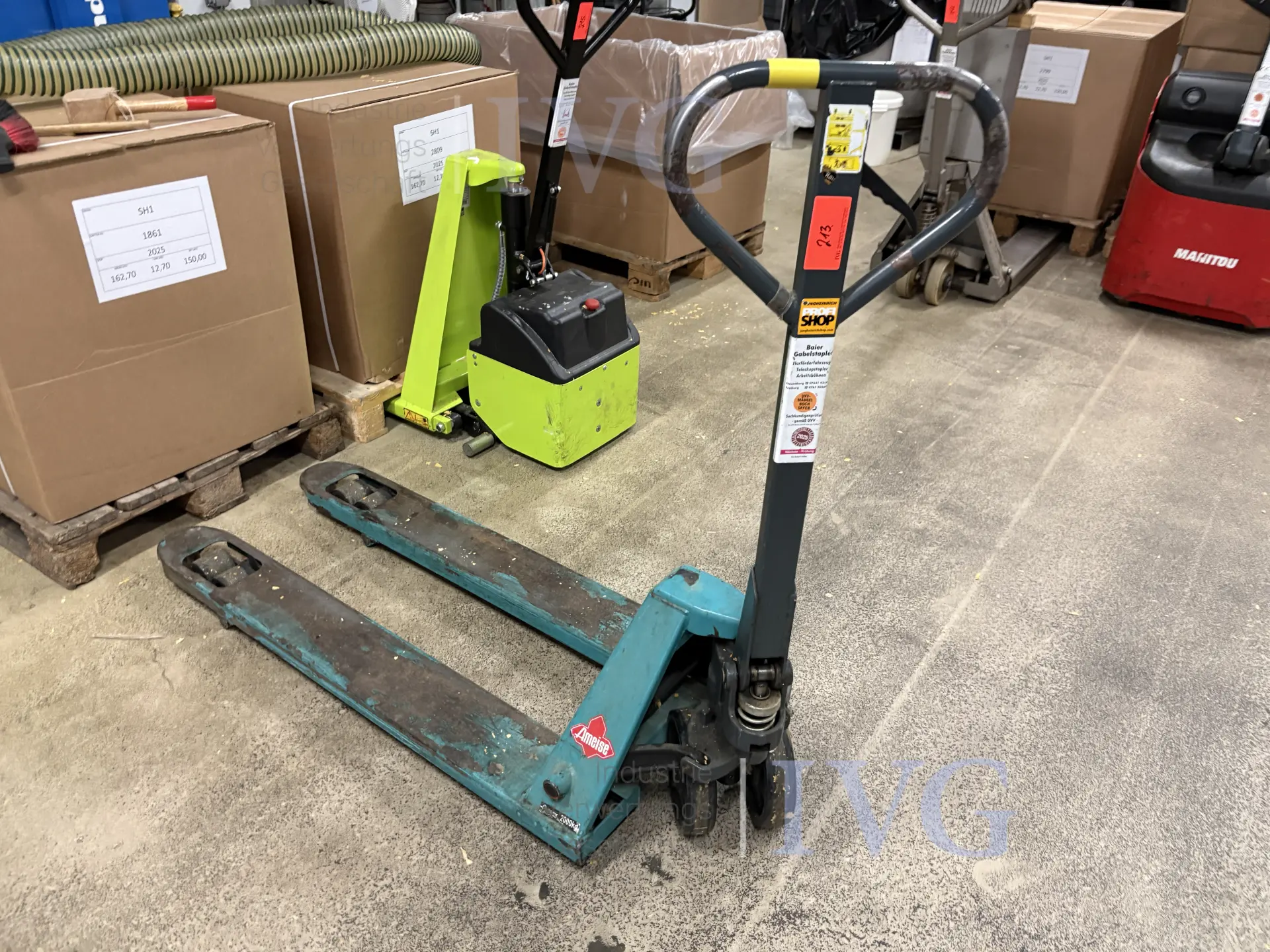 Gabelhubwagen (türkis) AMEISE HPT A 20 Quicklift – kavel bij IVG, Neuenburg