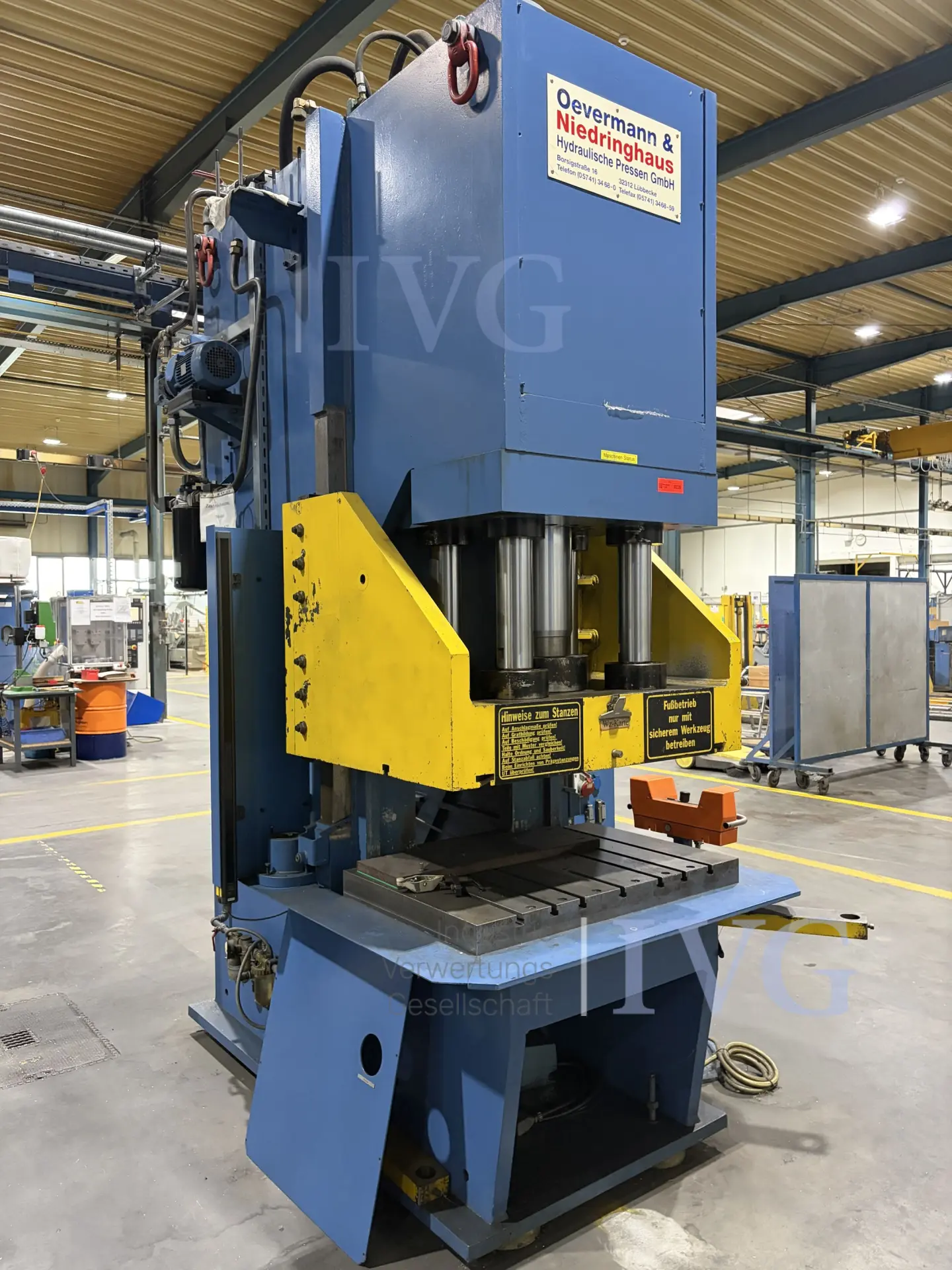 hydraulische Einständerpresse OEVERMANN & NIEDRINGHAUS ESP-100 – foto 2 – kavel bij IVG, Neumünster