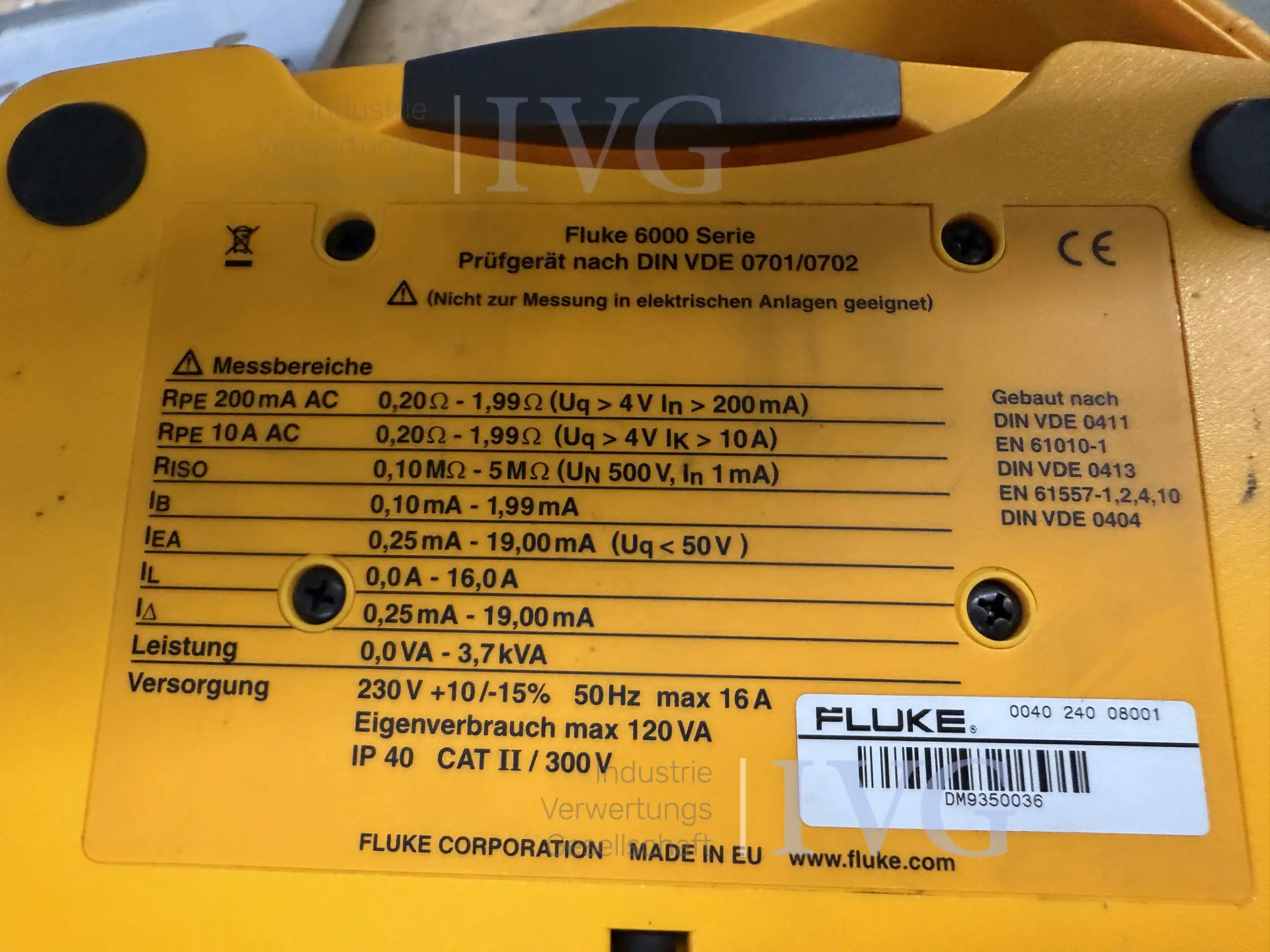 FLUKE 6500 Appliance Tester – foto 7 – kavel bij IVG, Neumünster