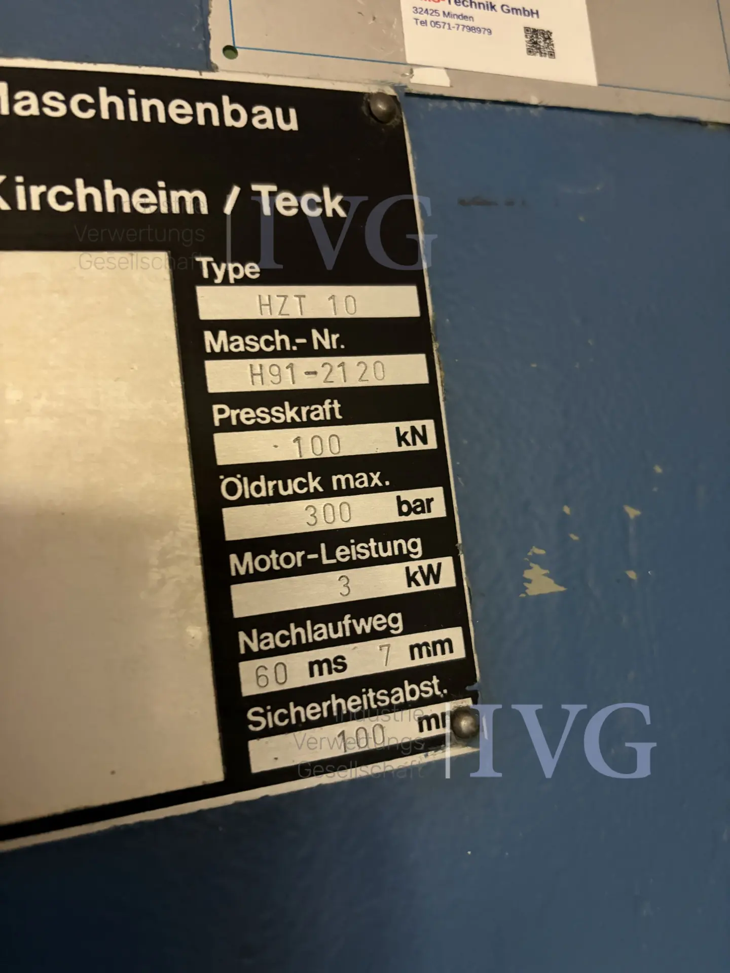 hydraulische Einständer-Presse DUNKES HZT10 – foto 3 – kavel bij IVG, Neumünster