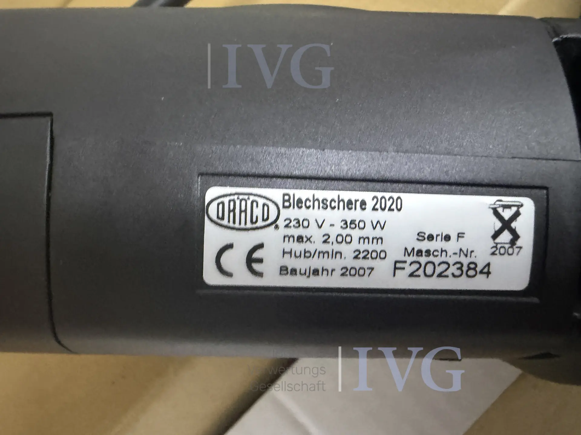 Blechschere DRACO 220 – foto 3 – kavel bij IVG, Bielefeld