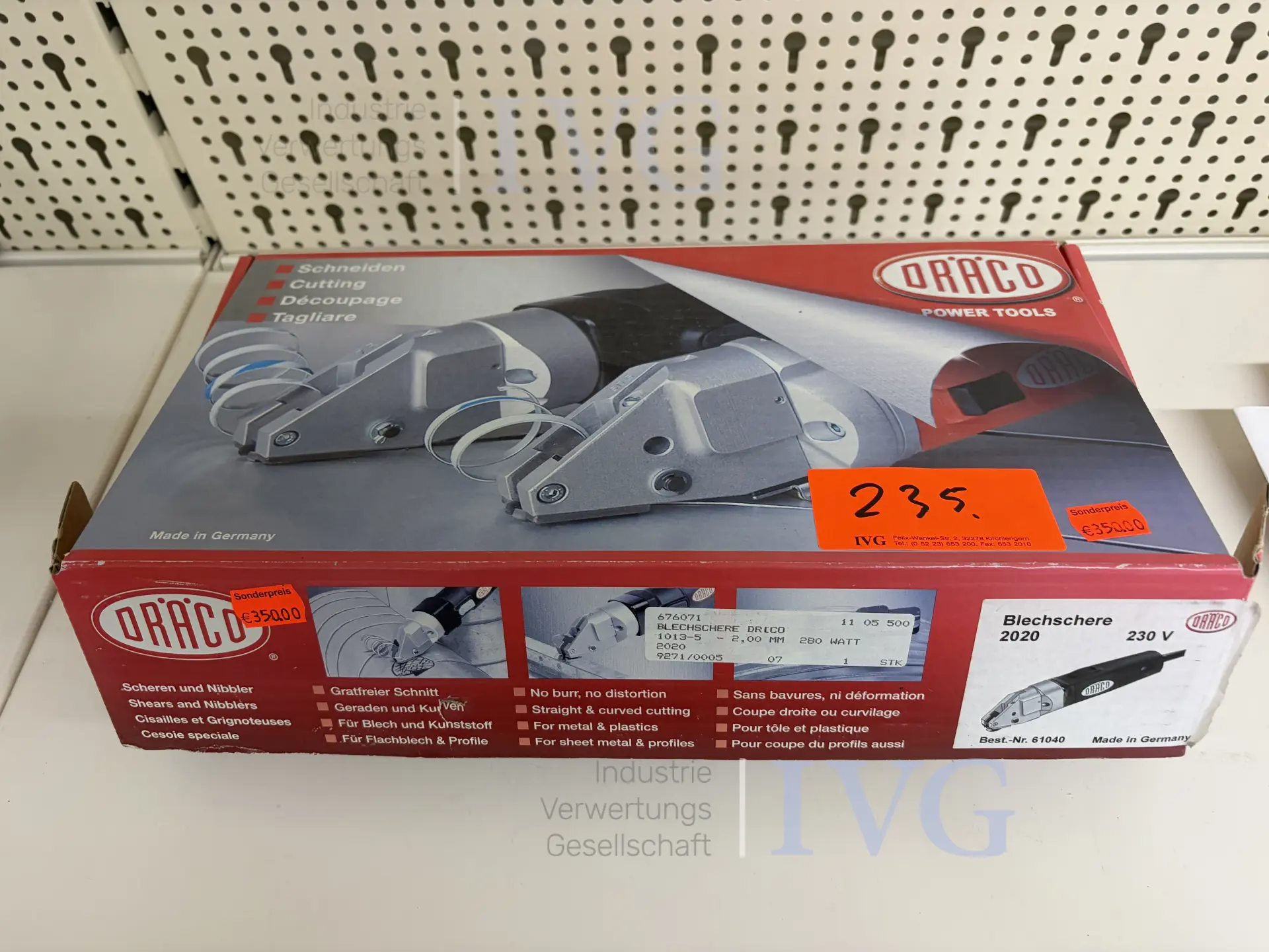 Blechschere DRACO 220 – foto 2 – kavel bij IVG, Bielefeld