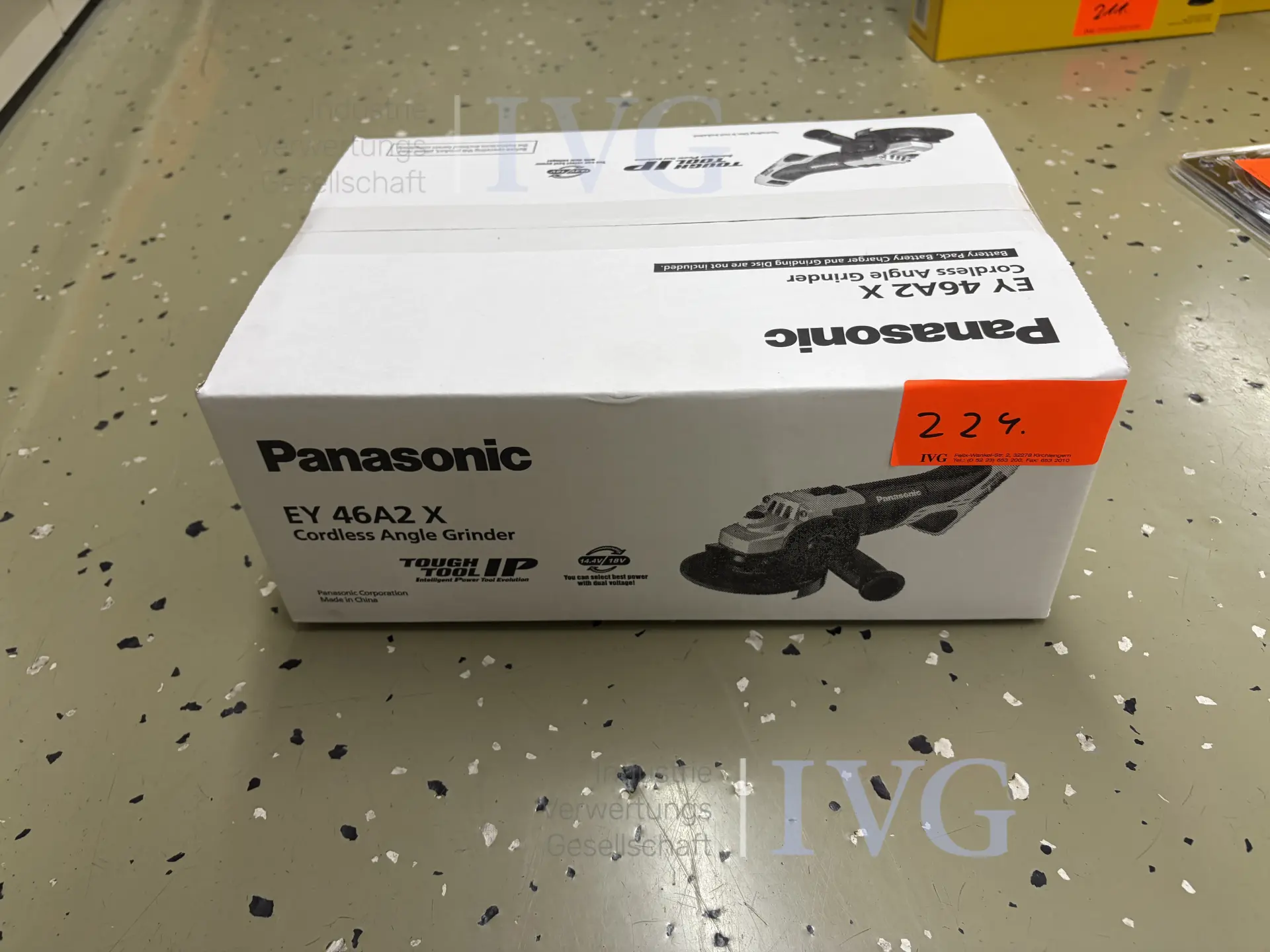 Akku-Winkelschleifer PANASONIC EY 46A2 X – kavel bij IVG, Bielefeld