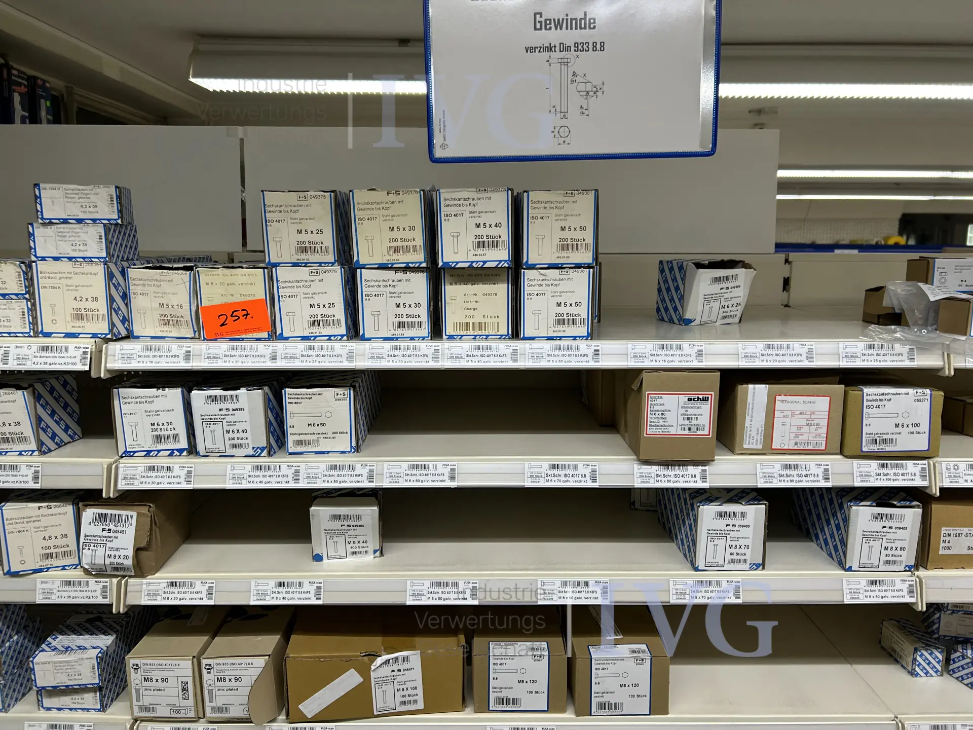 umfangreicher Bestand Schrauben / Muttern FUCHS + SANDERS – foto 10 – kavel bij IVG, Bielefeld