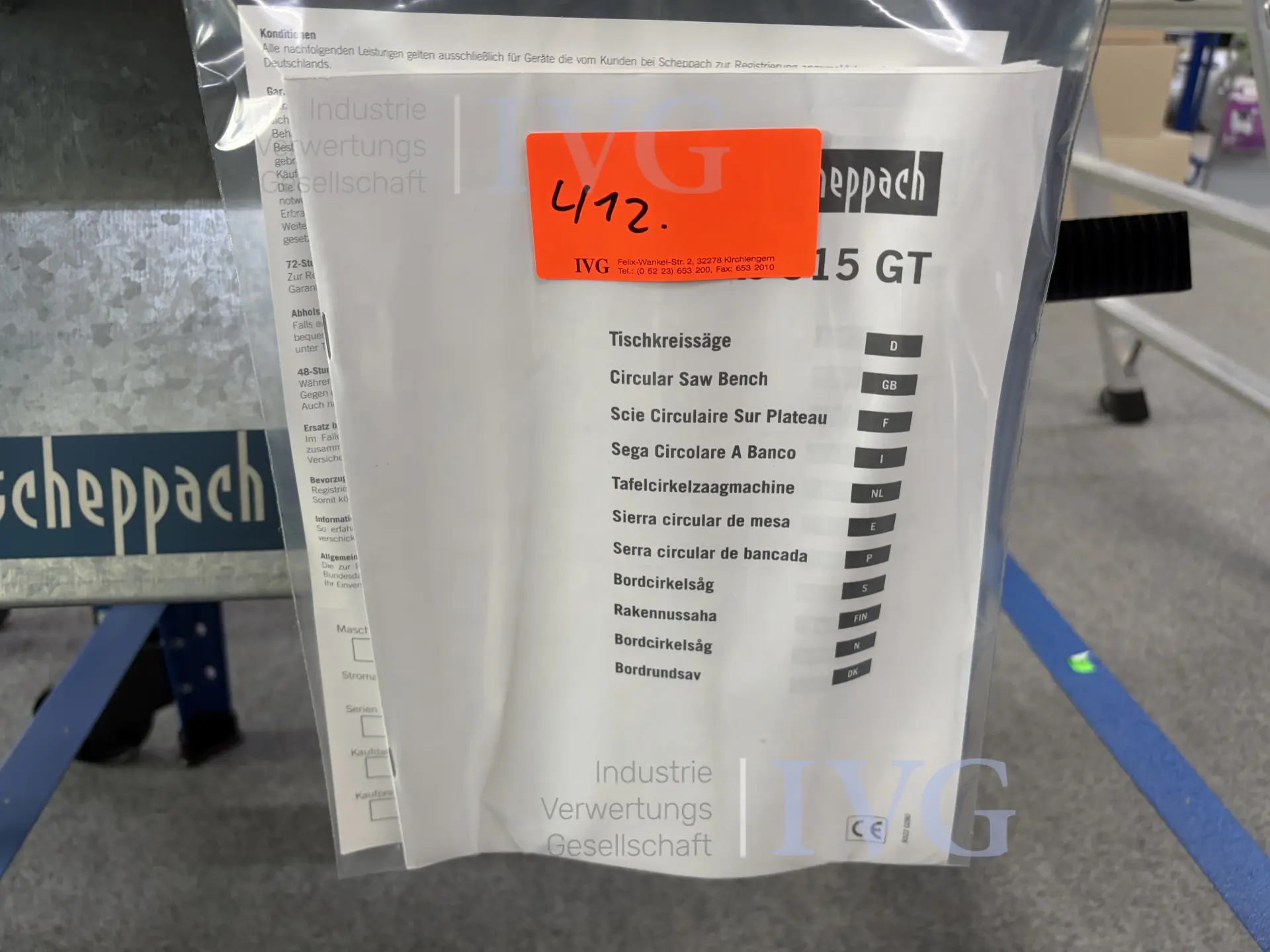 Tafelcirkelzaag SCHEPPACH TS 315 GT – foto 4 – kavel bij IVG, Bielefeld