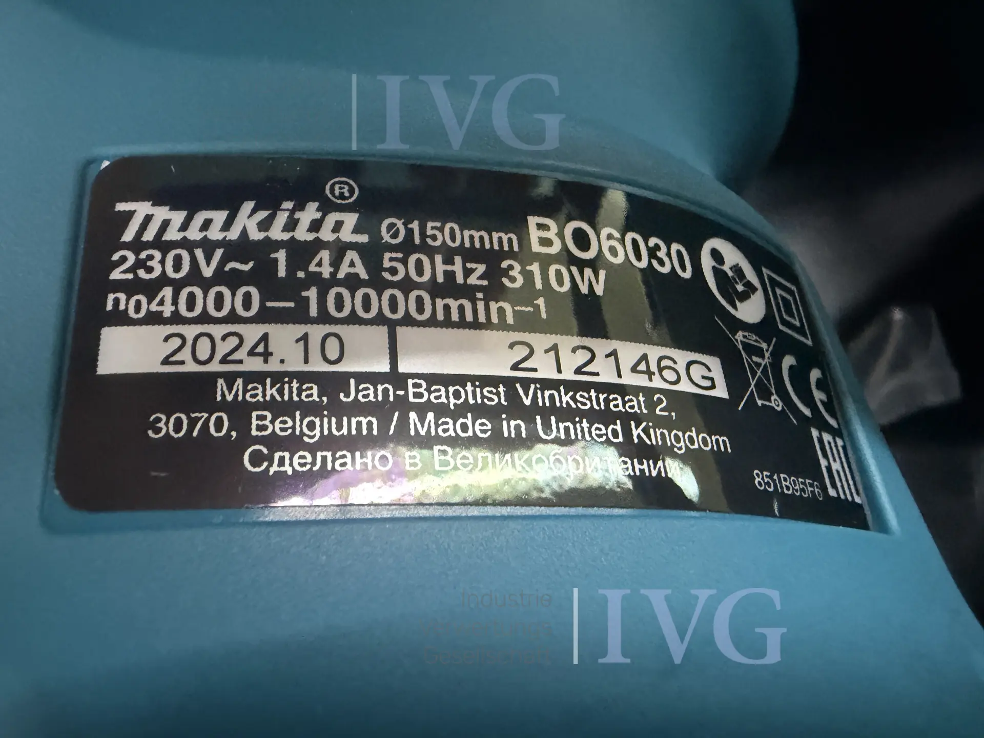 Exzenterschleifer MAKITA BO6030JX – foto 5 – kavel bij IVG, Bielefeld