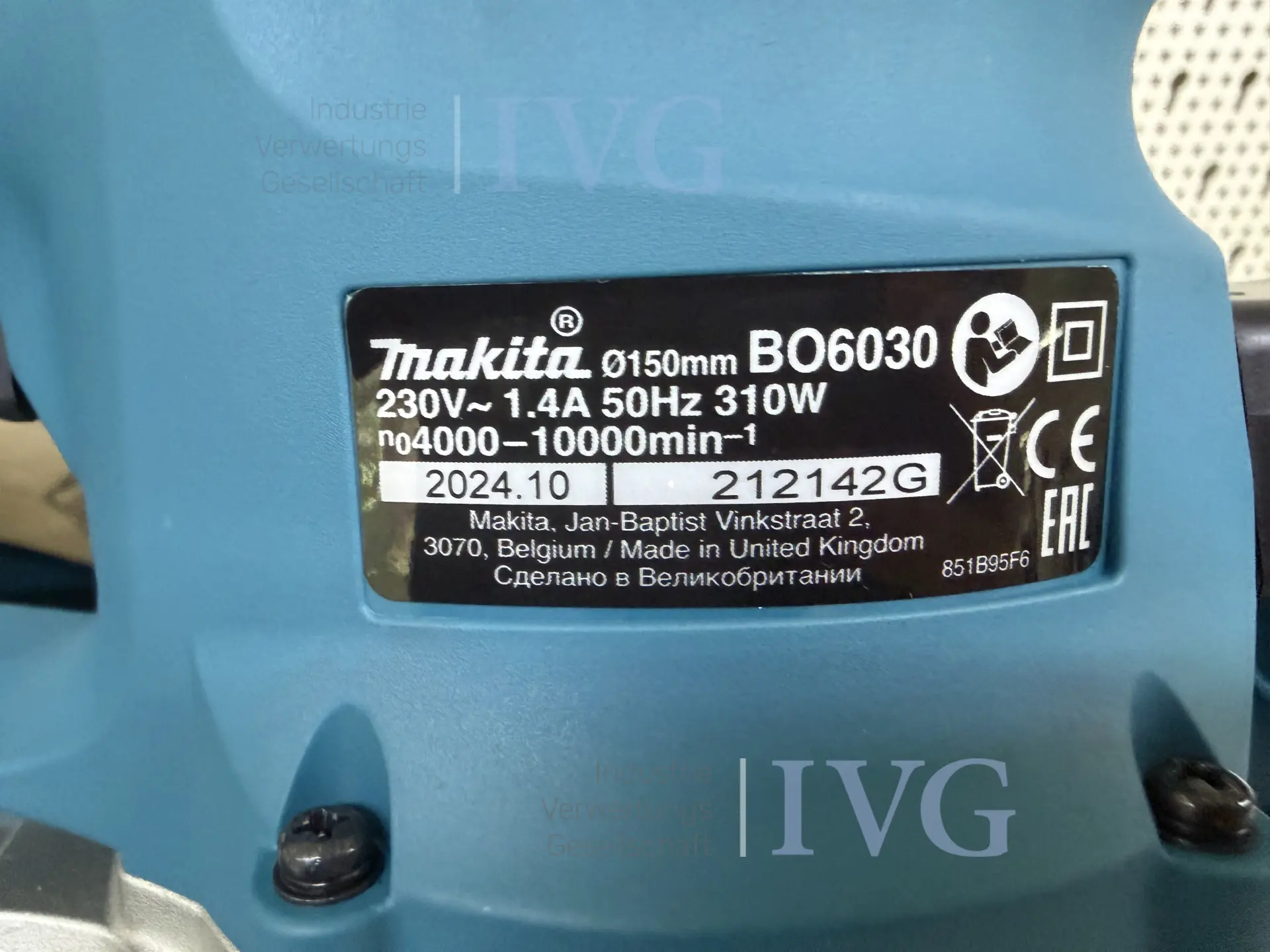 Exzenterschleifer MAKITA BO6030JX – foto 8 – kavel bij IVG, Bielefeld