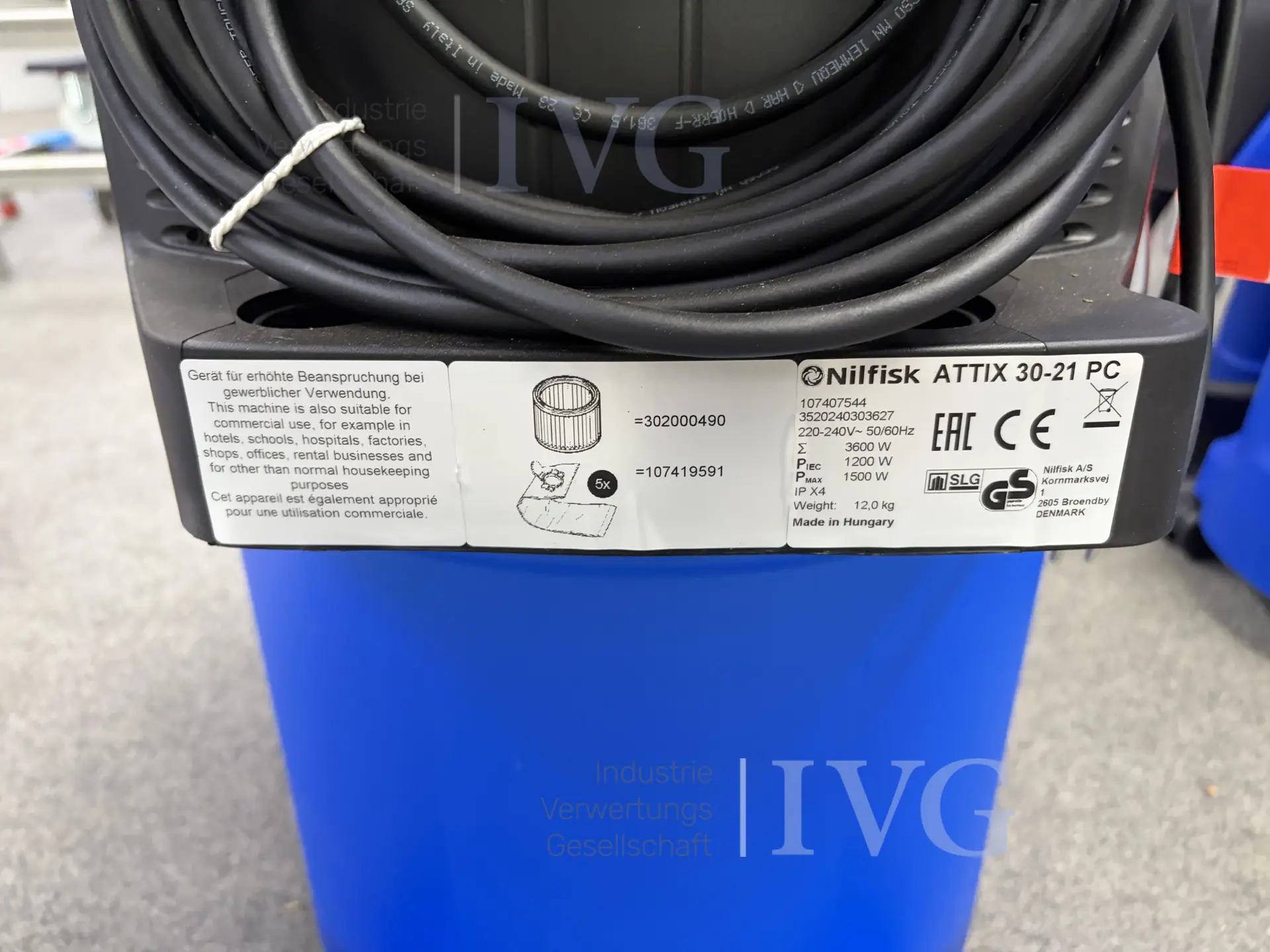 Industriesauger NILFISK Attix 30-21 PC – foto 4 – kavel bij IVG, Bielefeld