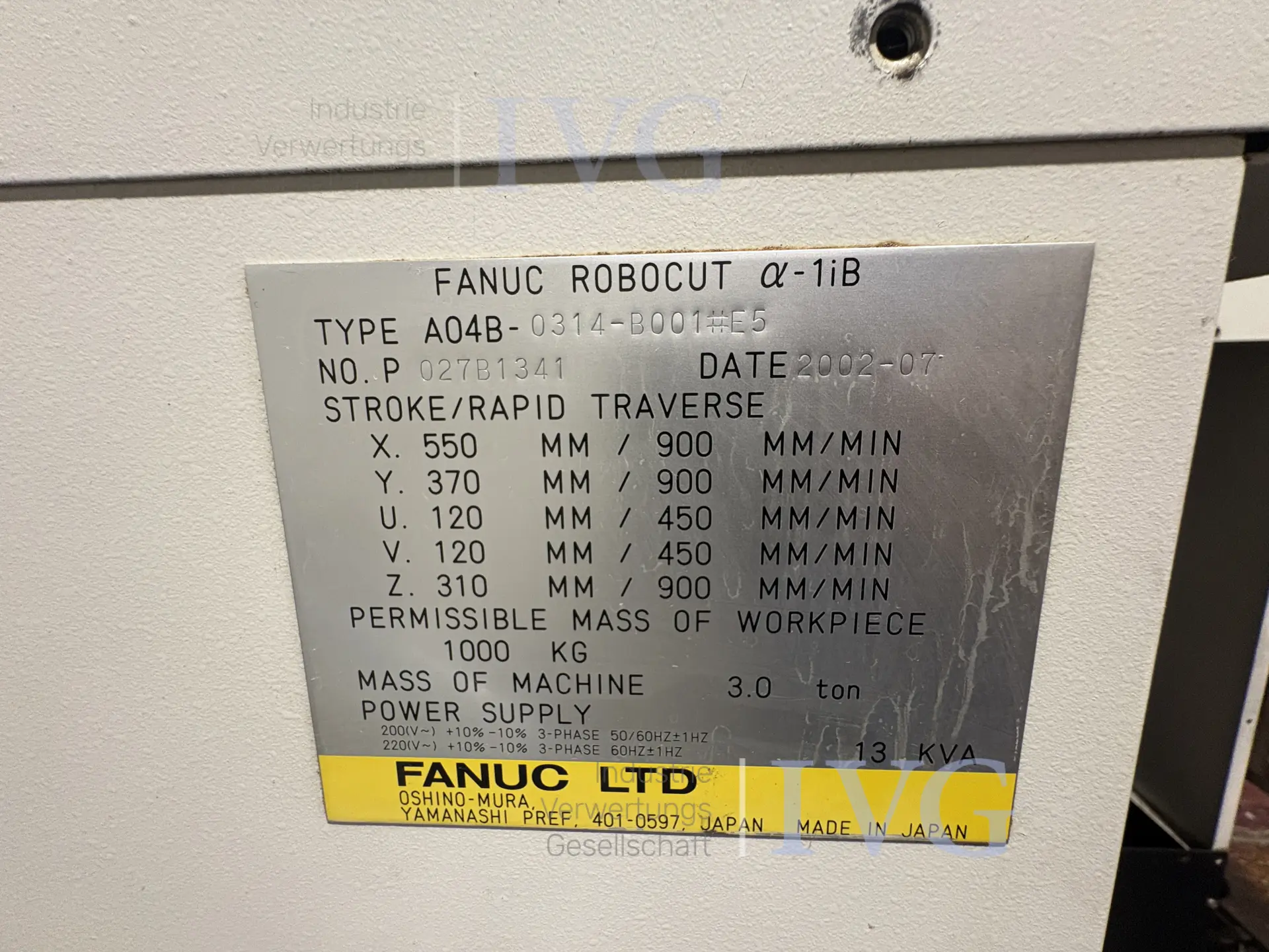 Drahterodiermaschine FANUC Robocut Alpha-1IB A04B-0314-B001#E5 – foto 8 – kavel bij IVG, Halle