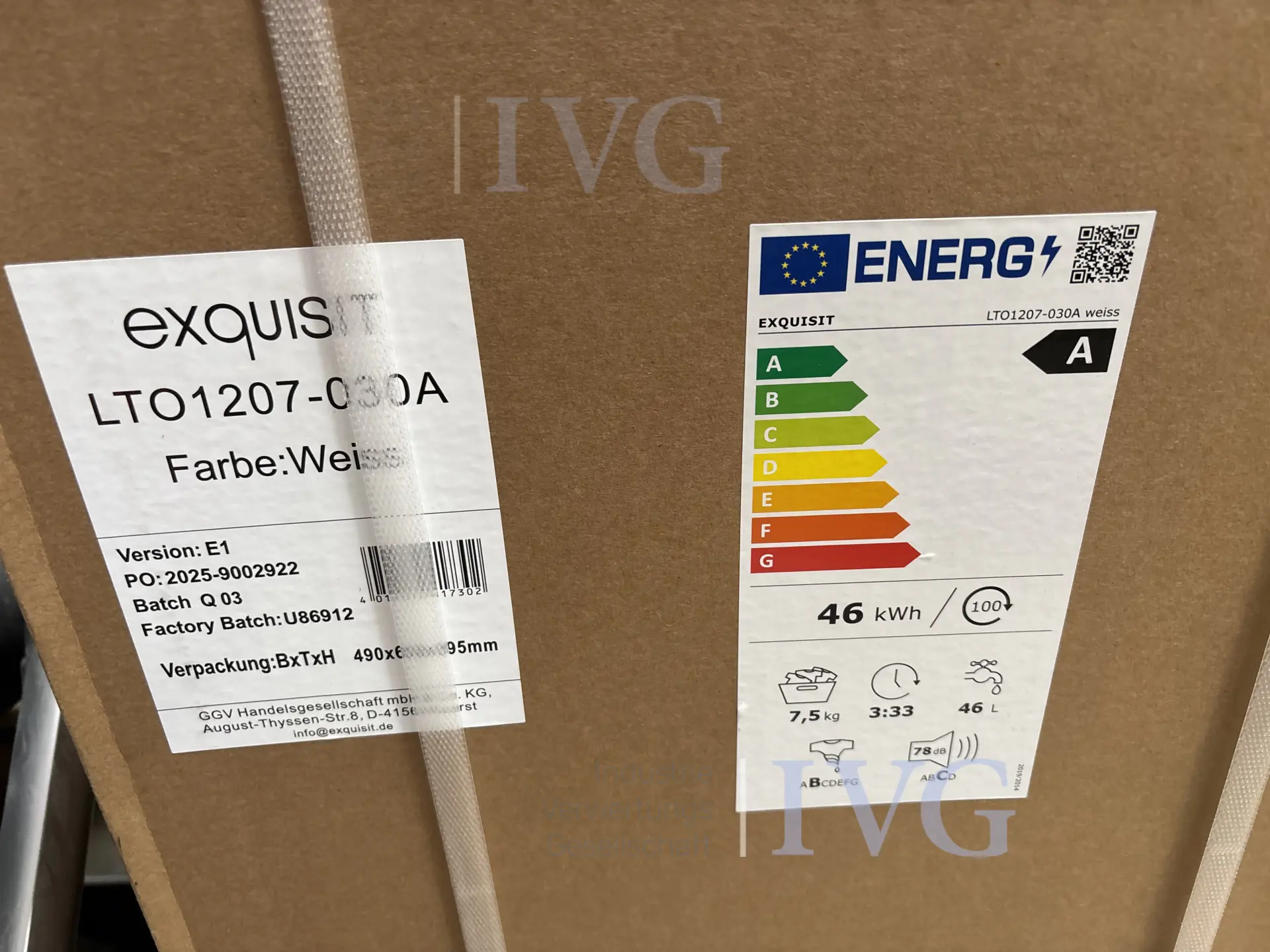 Waschmaschine EXQUISIT LTO 1207-030A – foto 2 – kavel bij IVG, Bad Oeynhausen