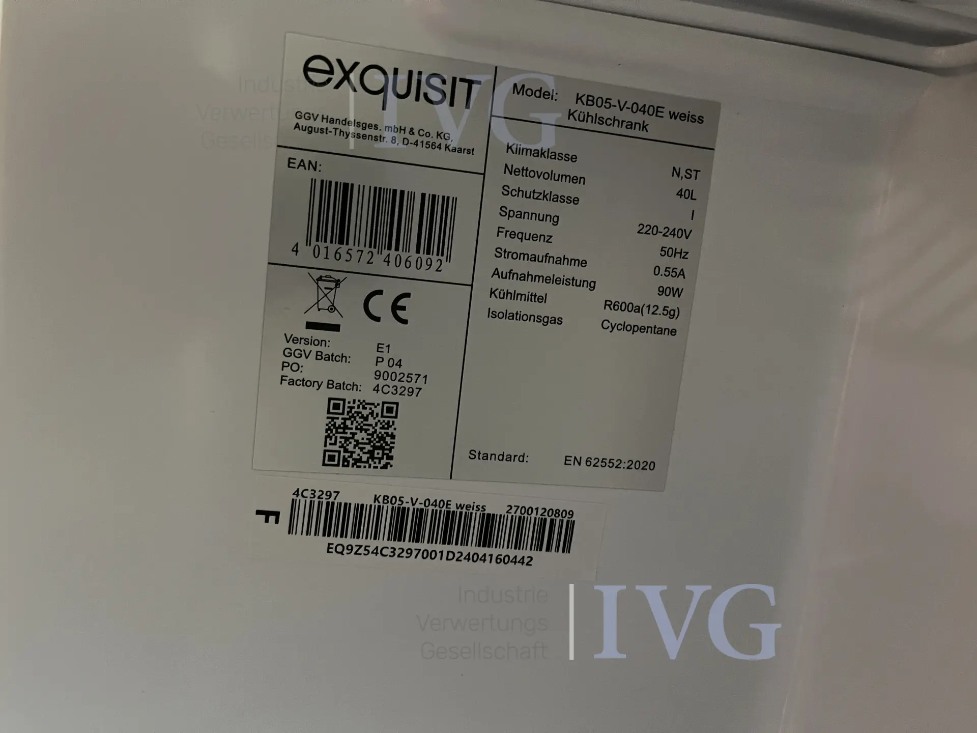 Unterbau-Kühlschrank EXQUISIT KB05-V-040E – foto 4 – kavel bij IVG, Kirchlengern
