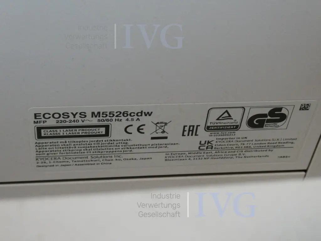 Multifunktionsgerät KYOCERA Ecosys M5526CDW – foto 5 – kavel bij IVG, Velen