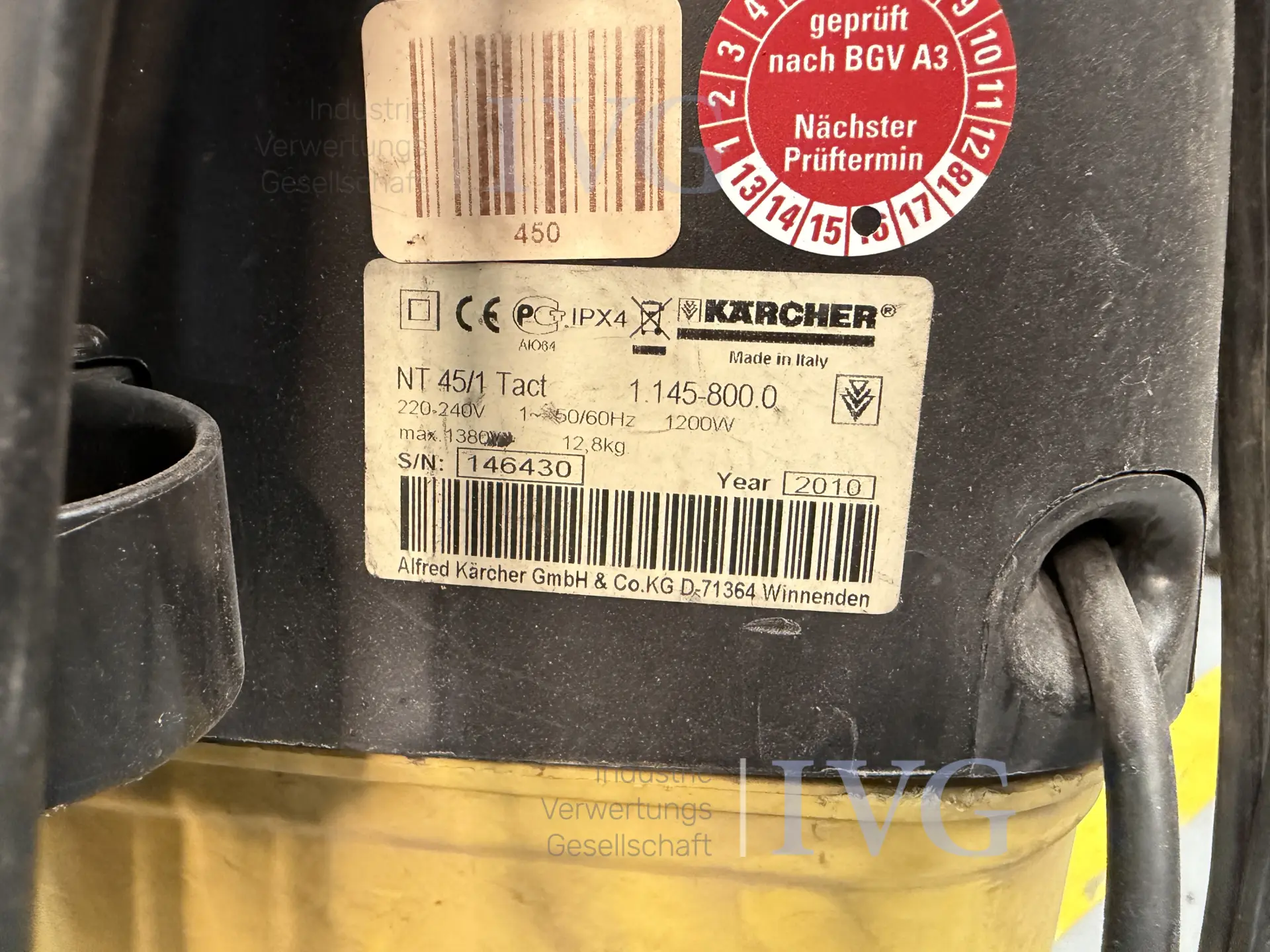 Industriestaubsauger KÄRCHER NT 45/1 Tact – foto 5 – kavel bij IVG, Luckenwalde