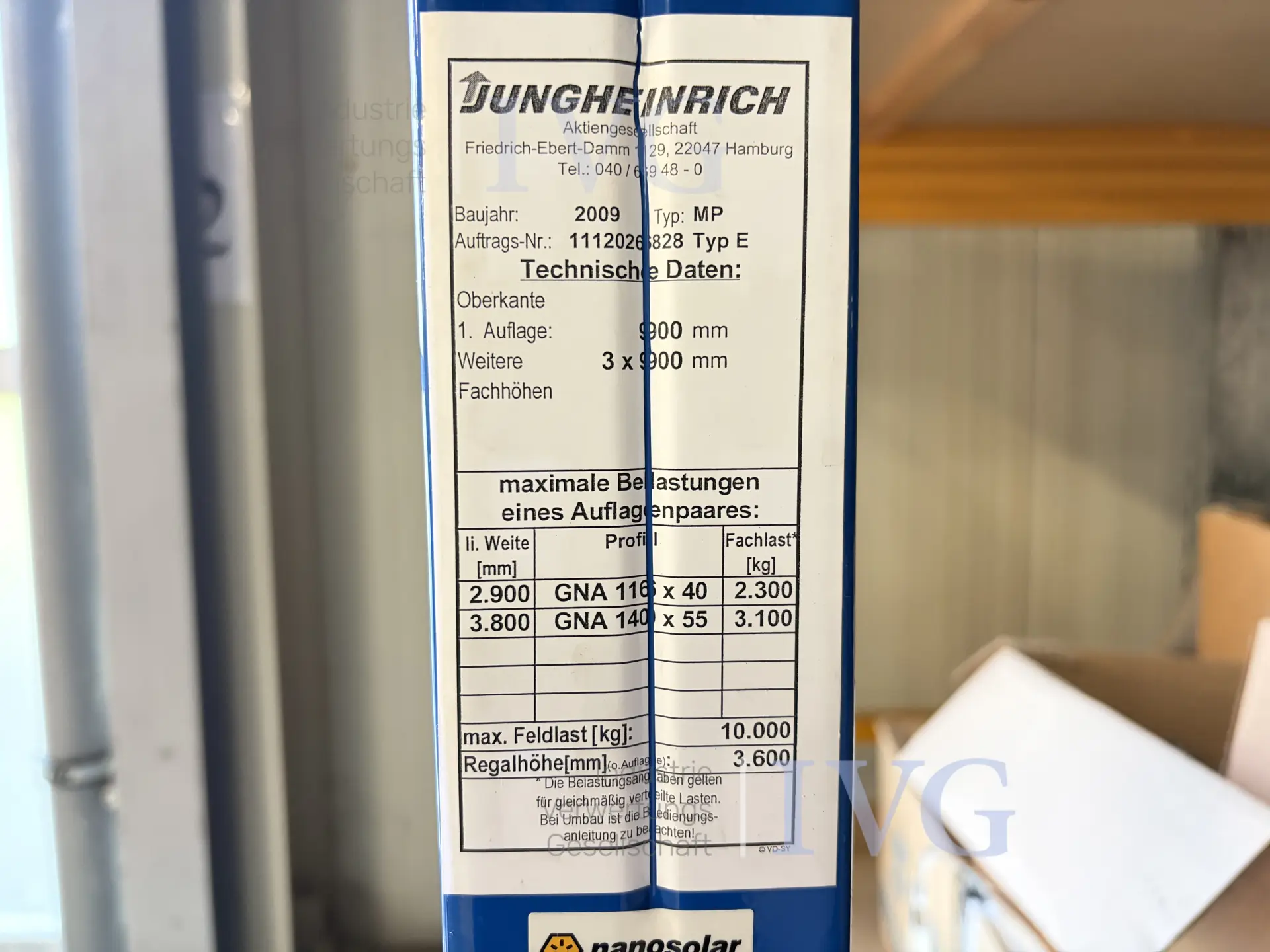 Palettenregal (ohne Inhalt!) JUNGHEINRICH – foto 3 – kavel bij IVG, Luckenwalde