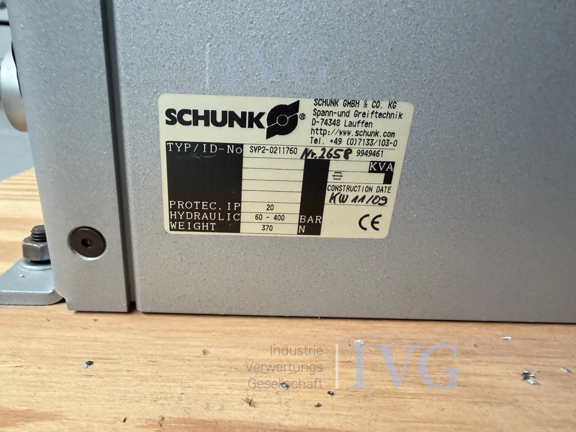 Spannvorrichtung SCHUNK Tribos SVP2 – foto 4 – kavel bij IVG, Luckenwalde