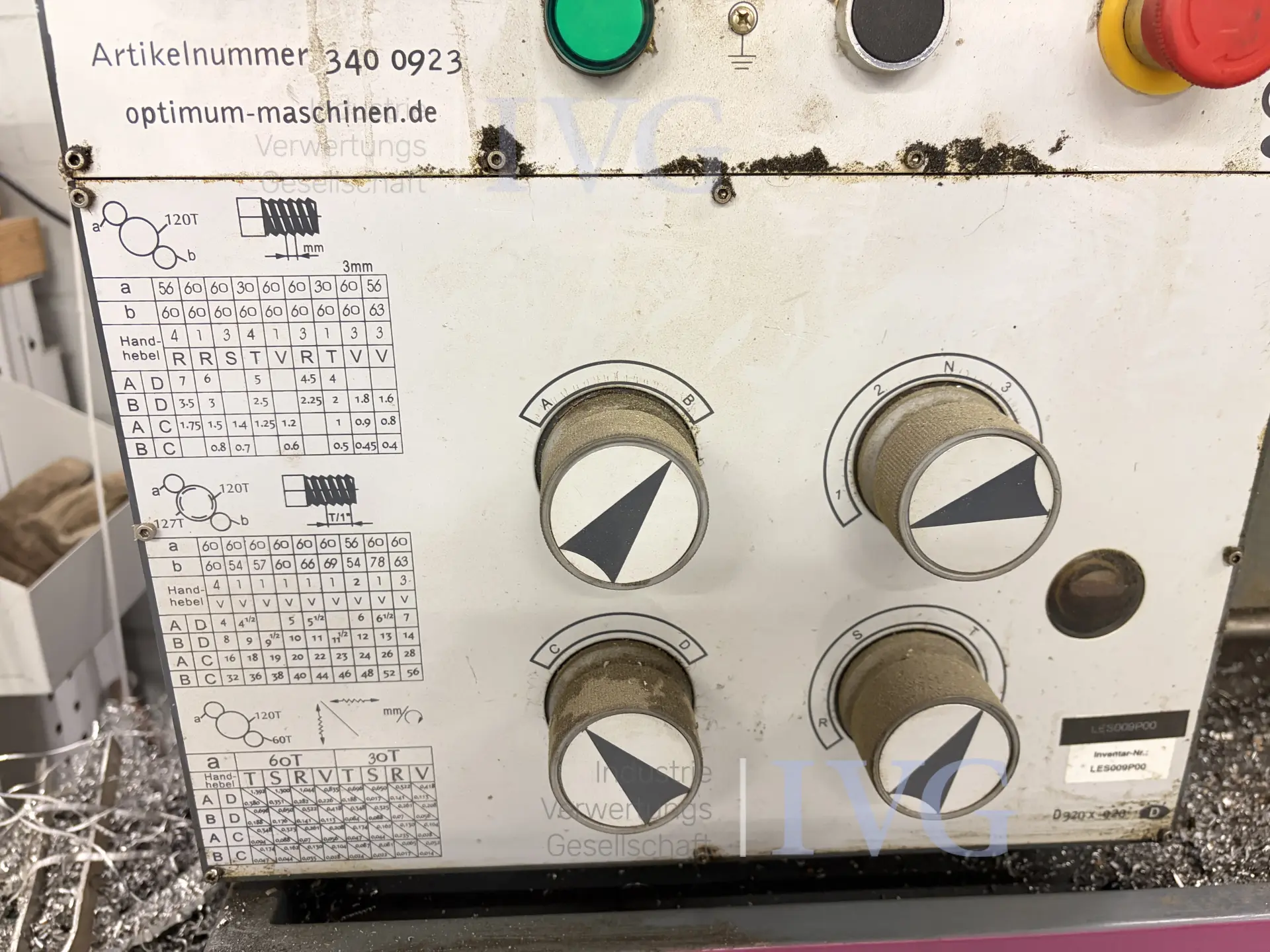 Drehmaschine OPTIMUM D 320 x 920 – foto 7 – kavel bij IVG, Luckenwalde